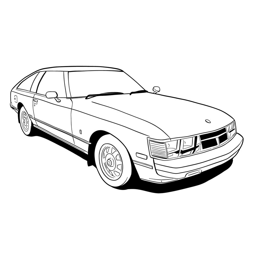 How to draw a 1979 Toyota Celica Supra Mk I Coupe