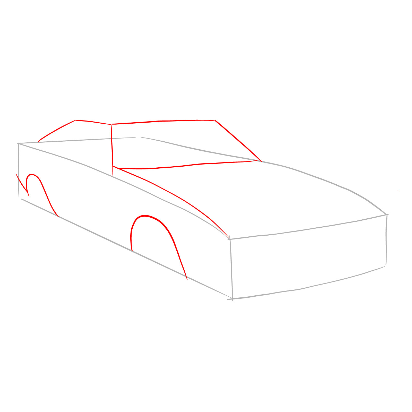 How to draw a 1985 Toyota Celica Supra P Type MK 2 - step 02