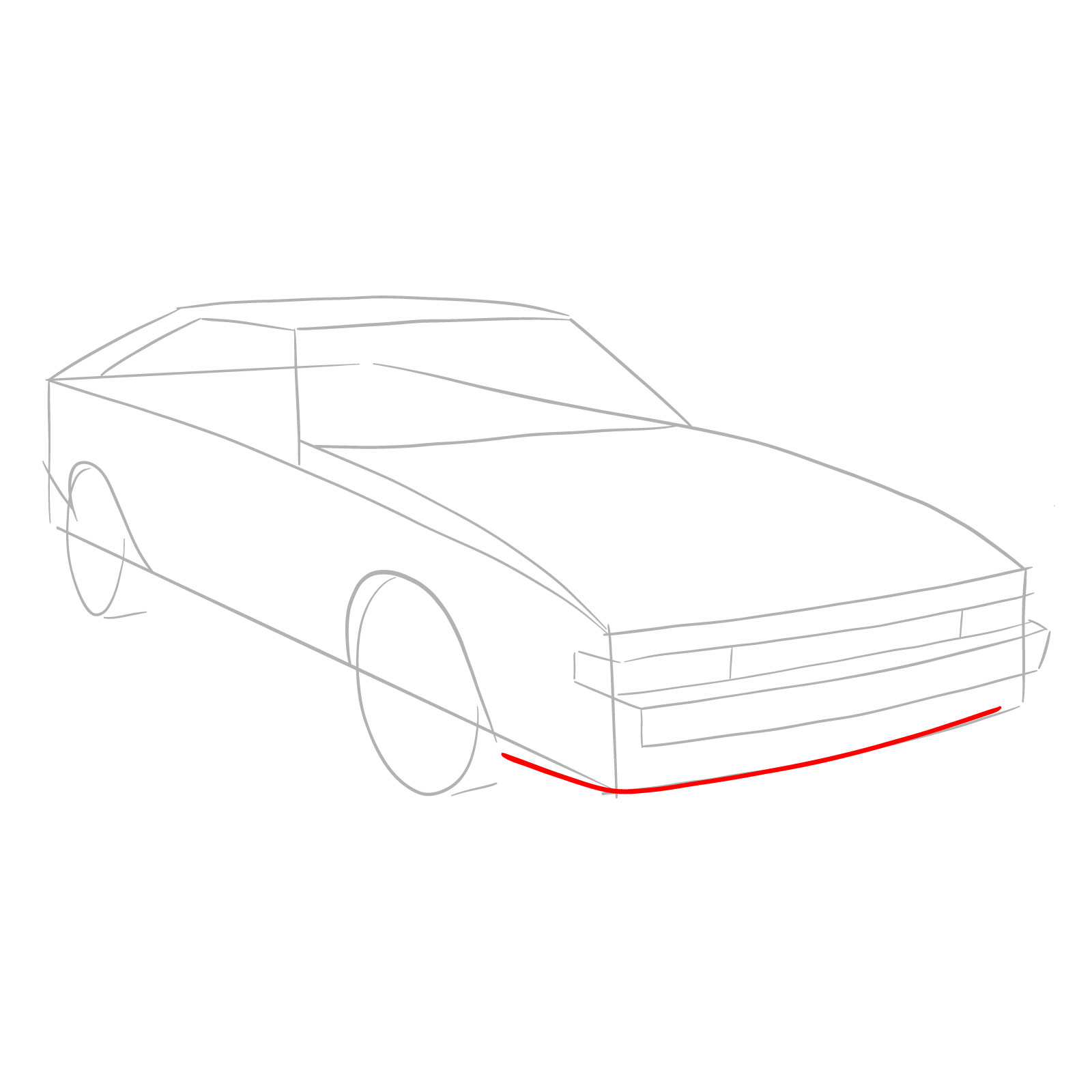 How to draw a 1985 Toyota Celica Supra P Type MK 2 - step 04