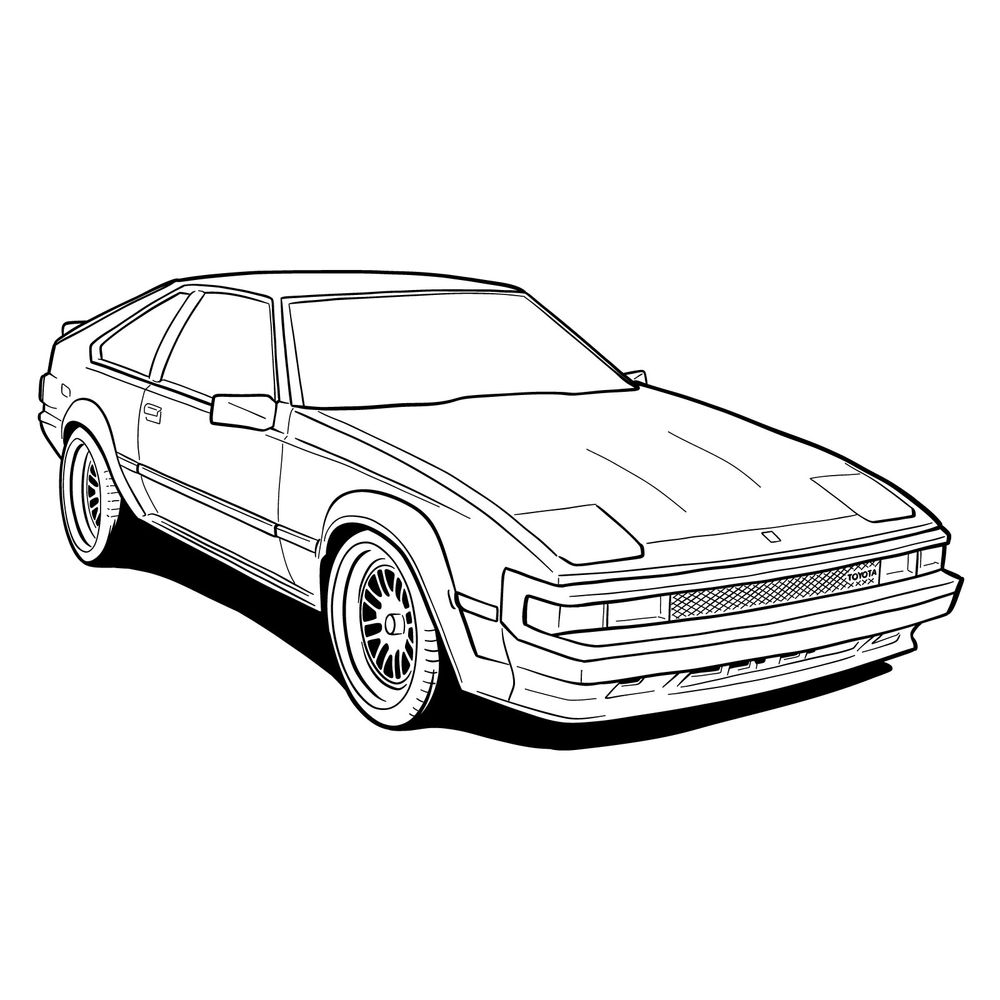 How to draw a 1985 Toyota Celica Supra P Type MK 2