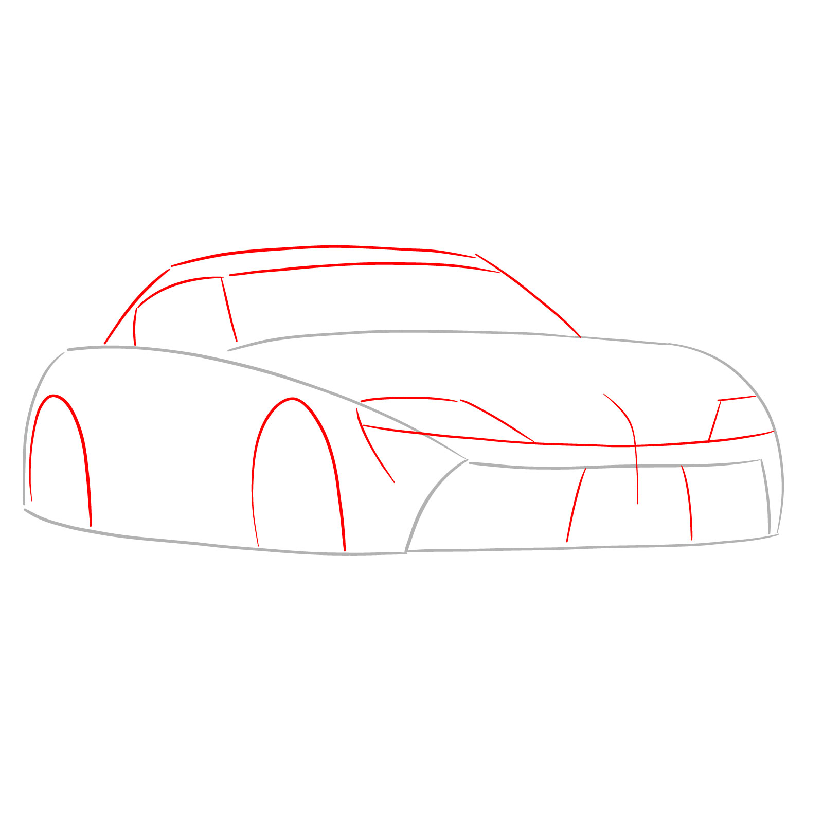 How to draw a 2020 Toyota GR Supra A90 MK 5 - step 02