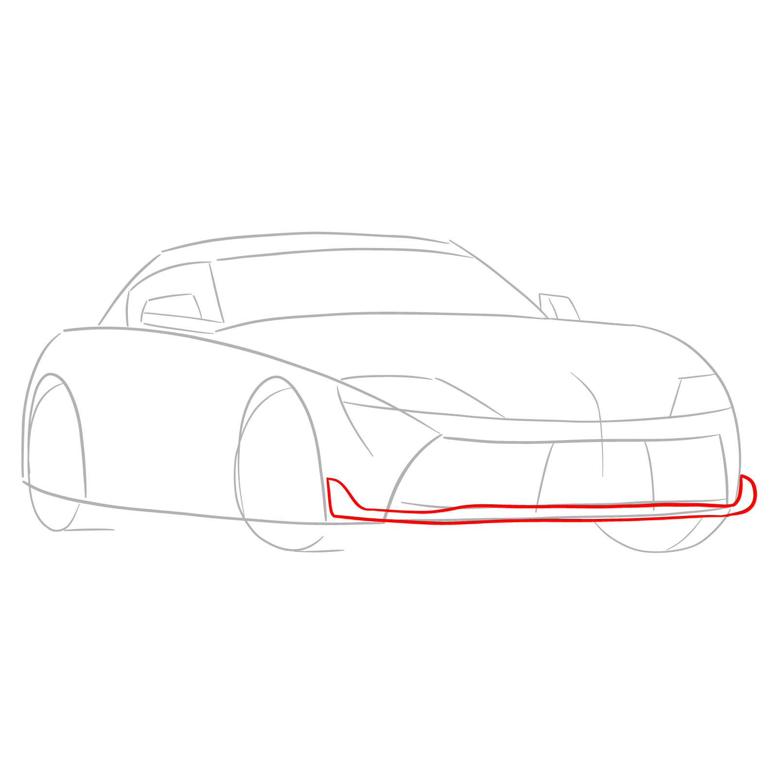 How to draw a 2020 Toyota GR Supra A90 MK 5 - step 04