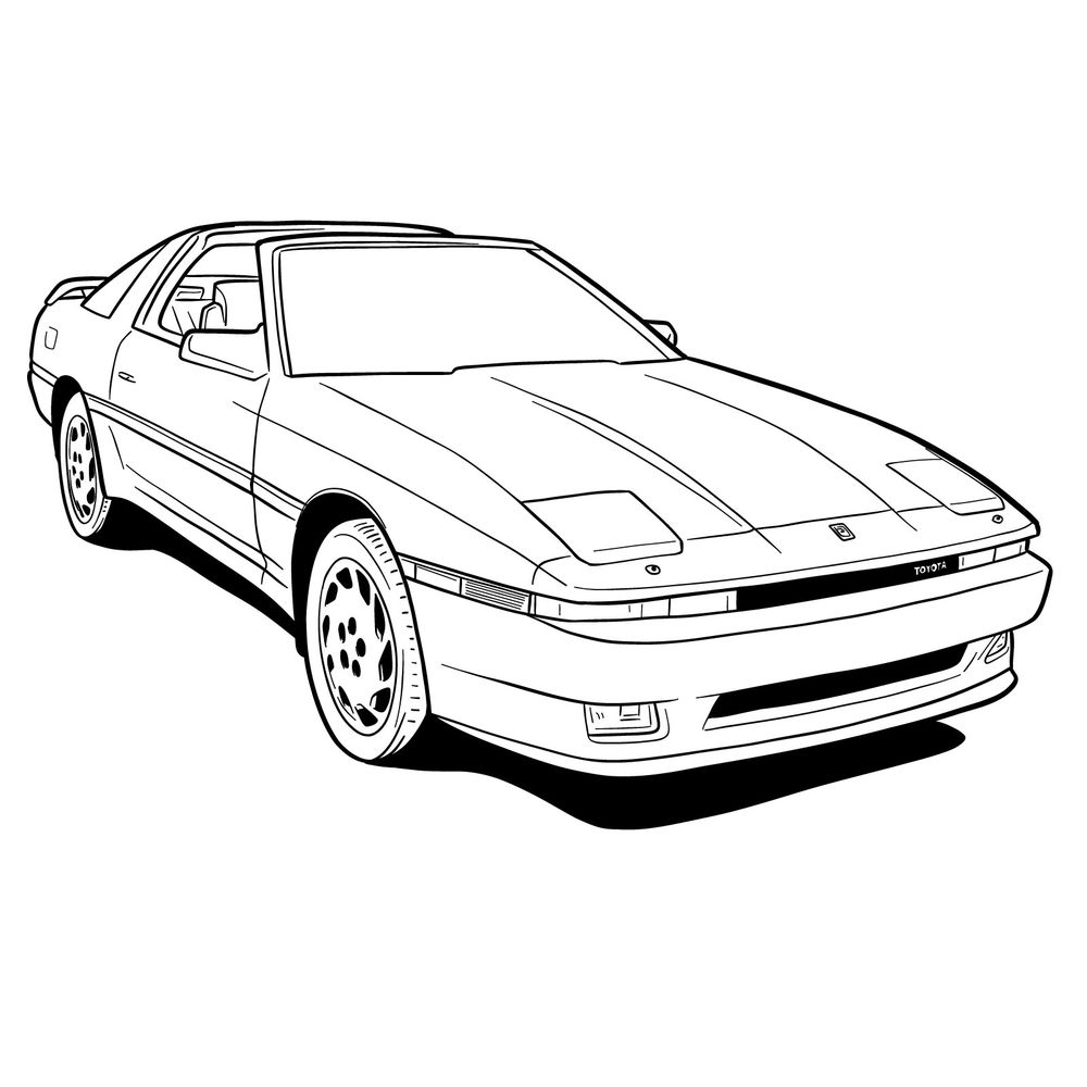 How to draw a 1988 Toyota Supra Turbo MK 3