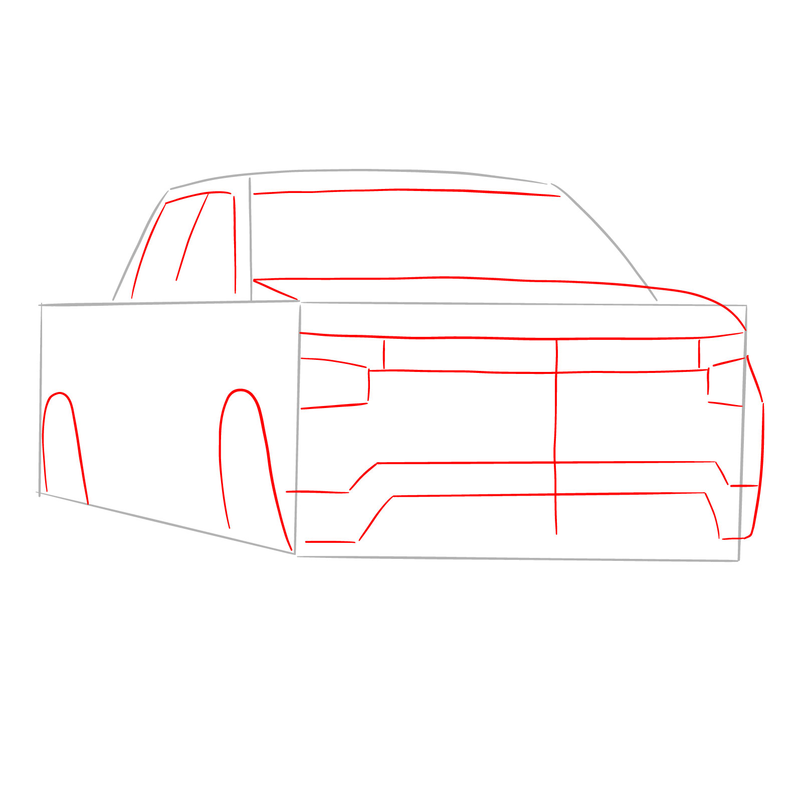 How to draw a 2022 Chevy Silverado - step 02