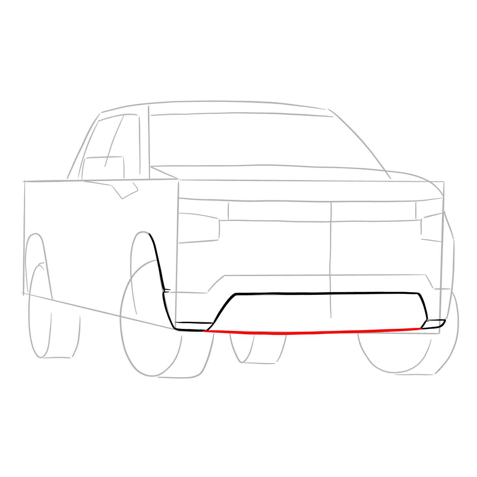 How to draw a 2022 Chevy Silverado - step 06