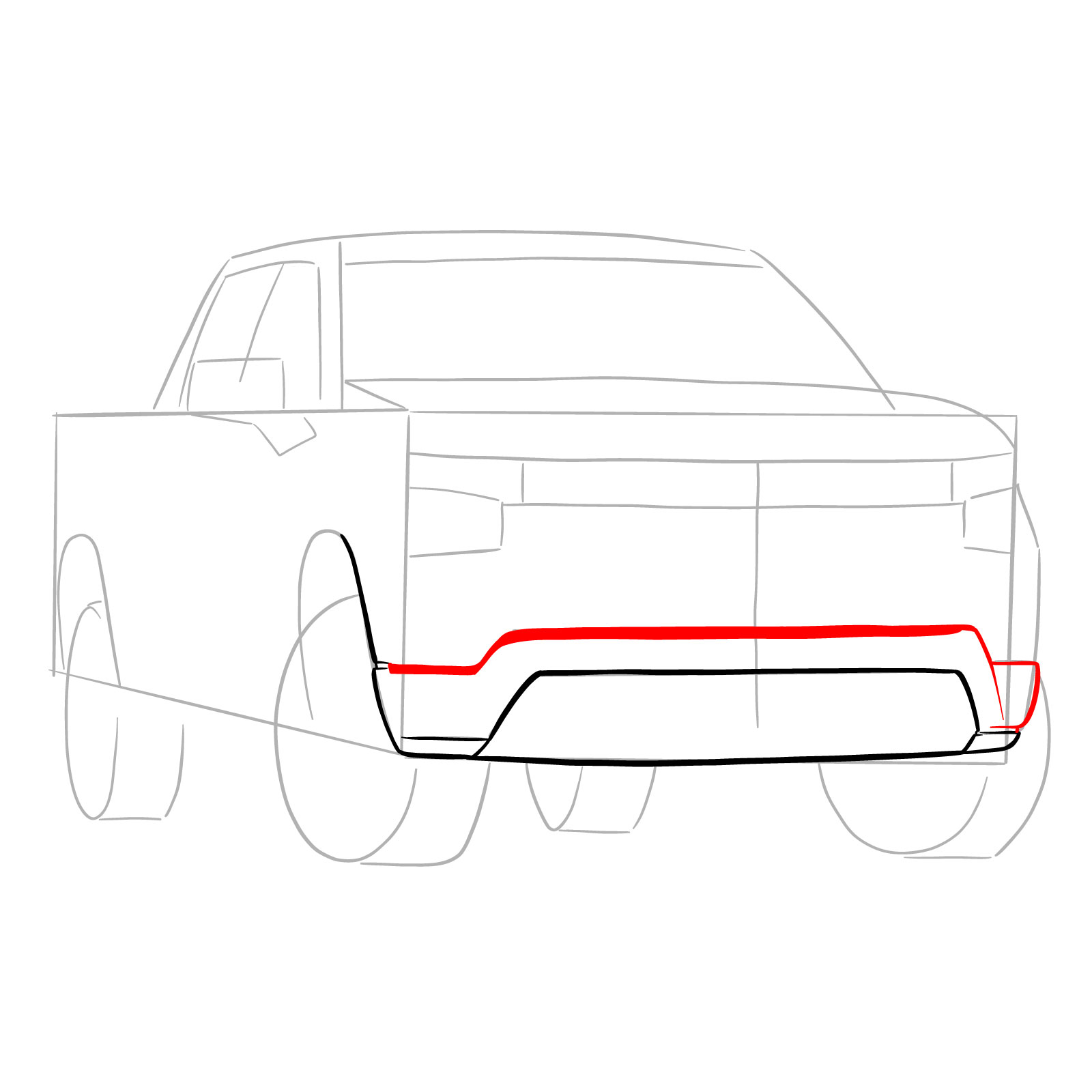 How to draw a 2022 Chevy Silverado - step 07
