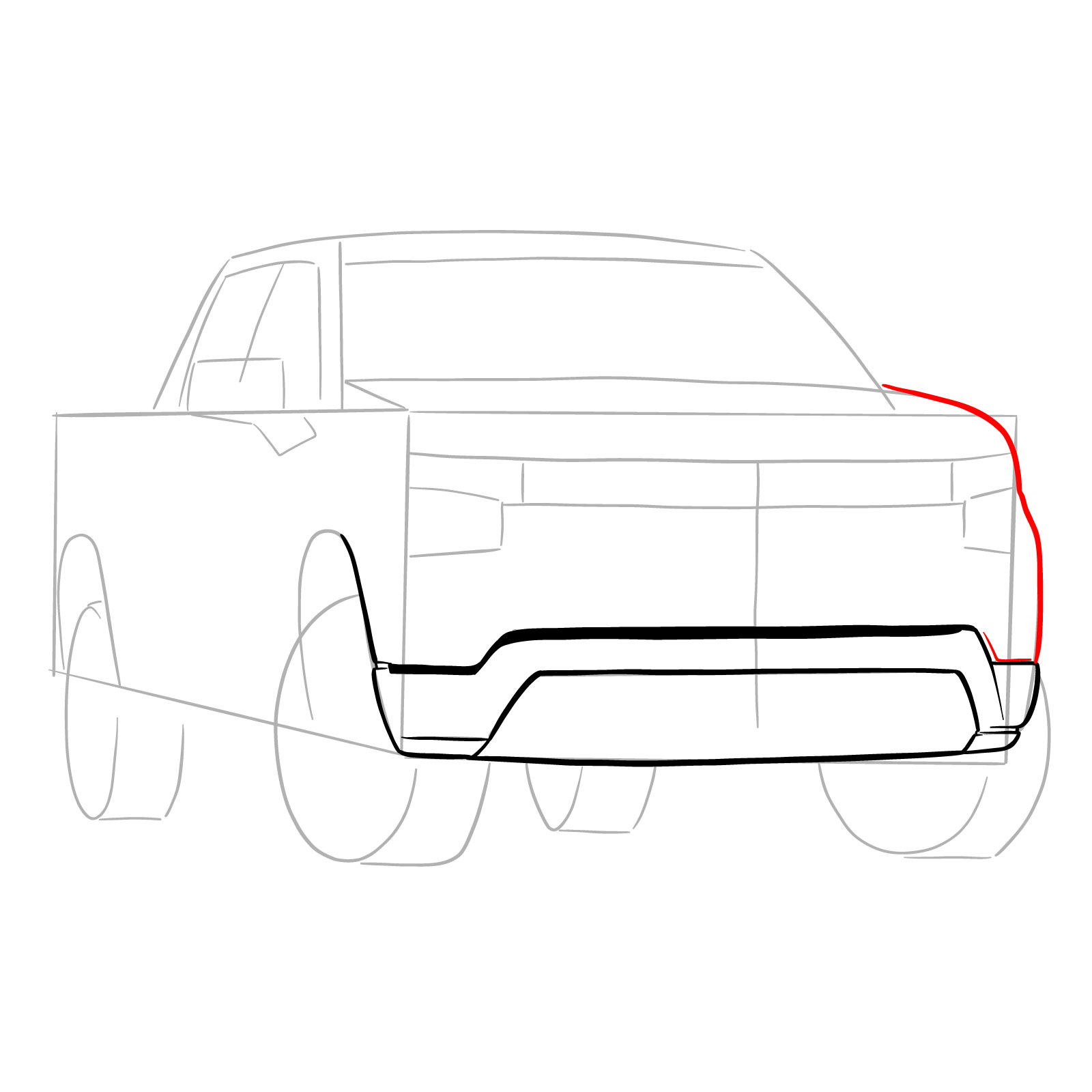 How to draw a 2022 Chevy Silverado - step 08