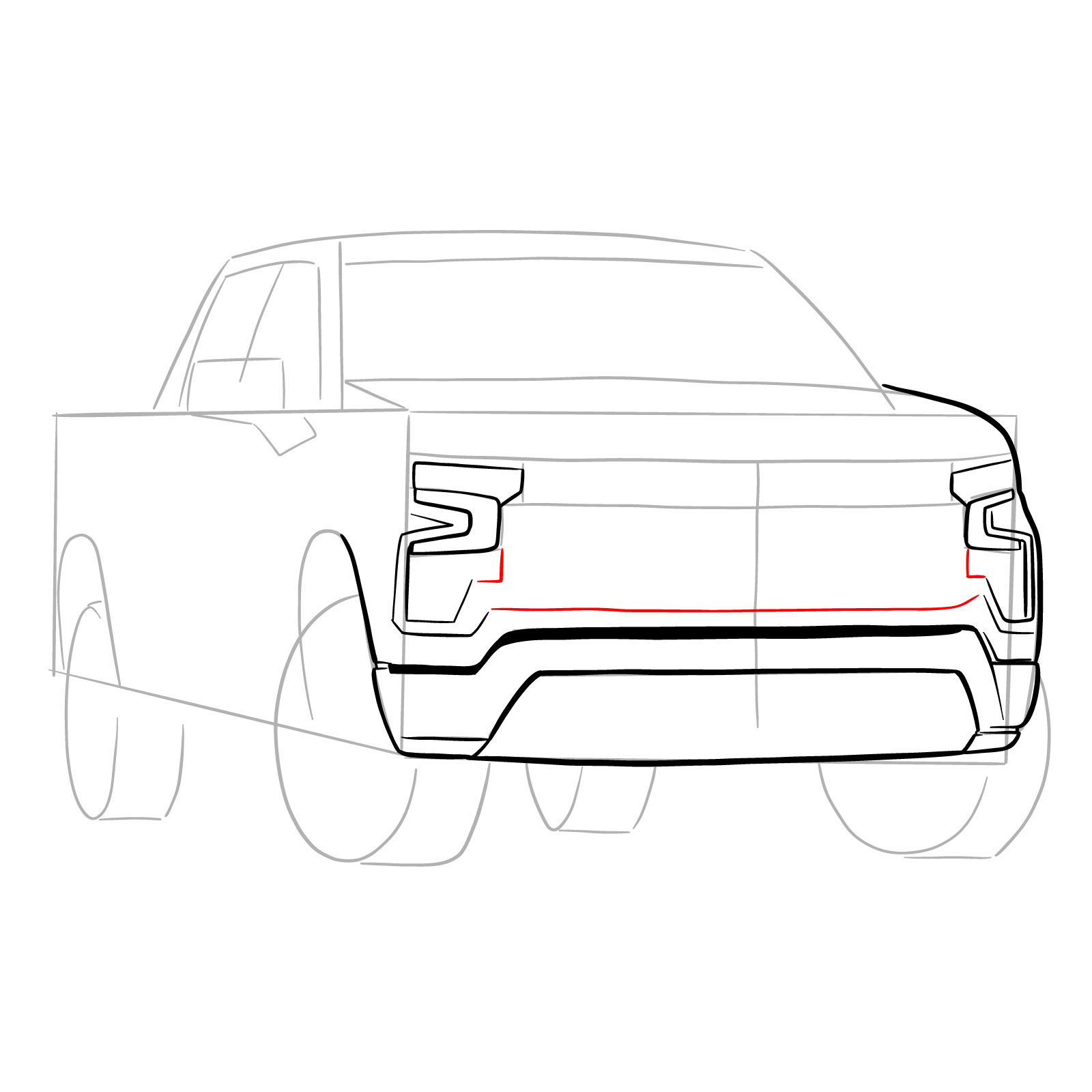 How to draw a 2022 Chevy Silverado - step 11