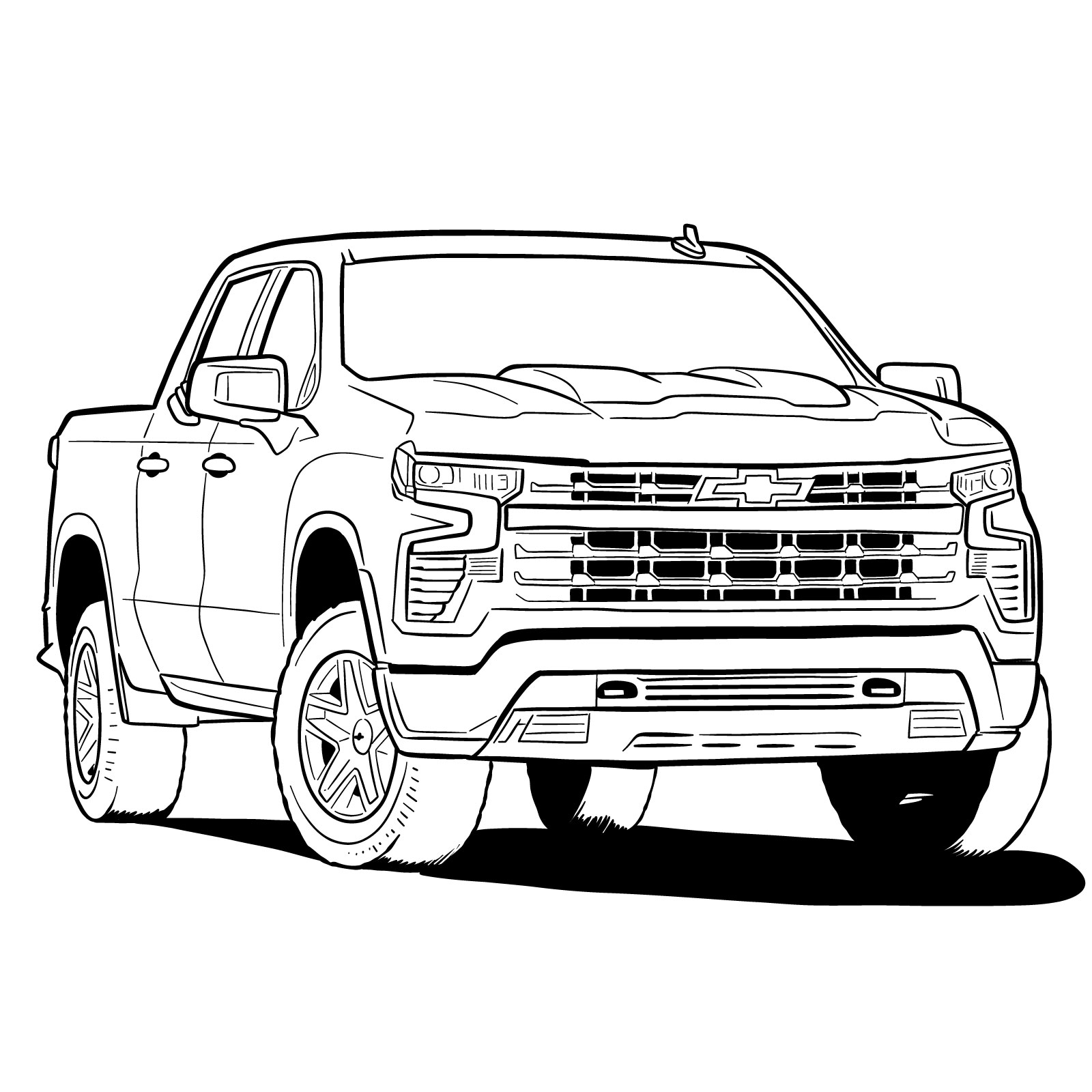 How to draw a 2022 Chevy Silverado - final step