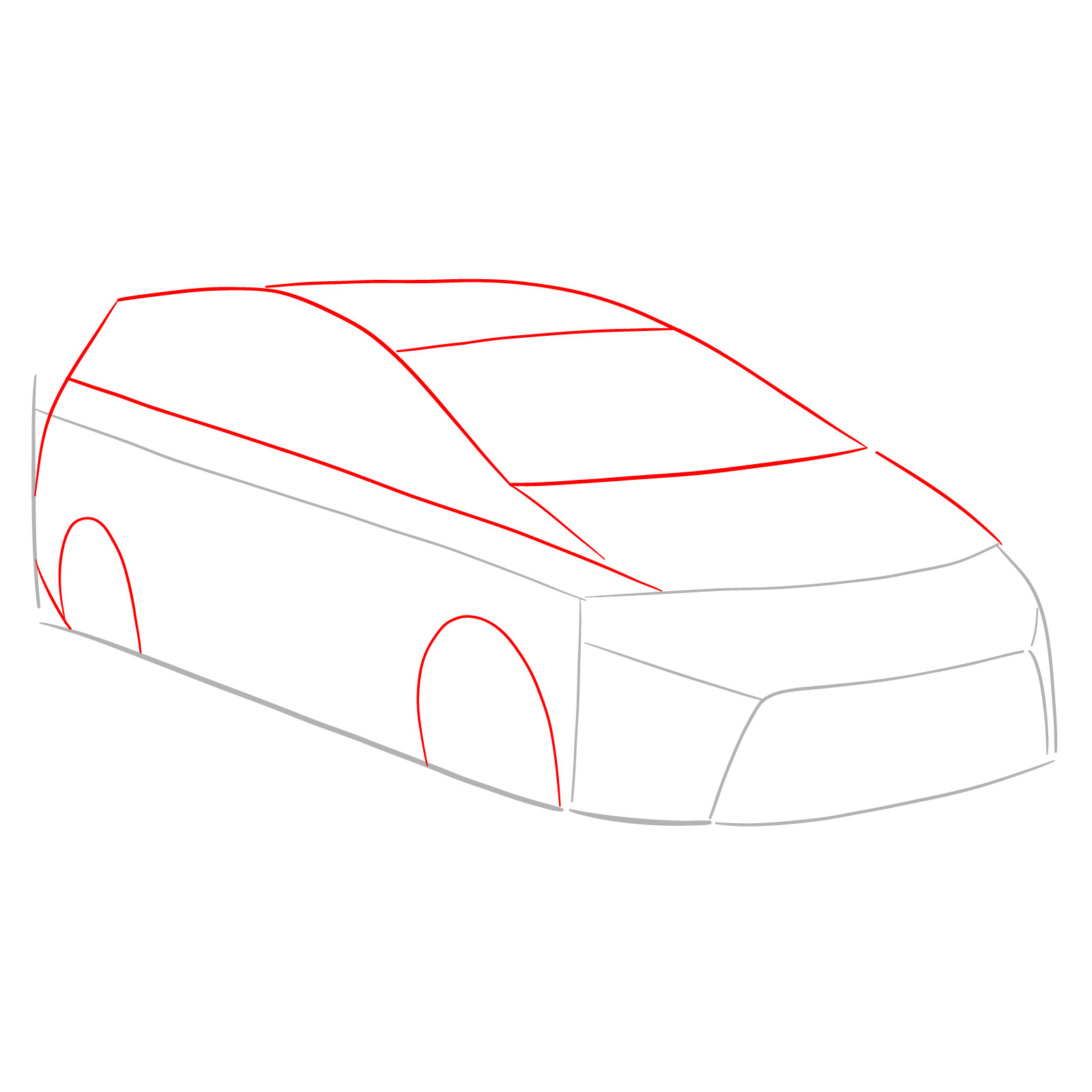 How to draw a 2021 Toyota Prius V - step 02