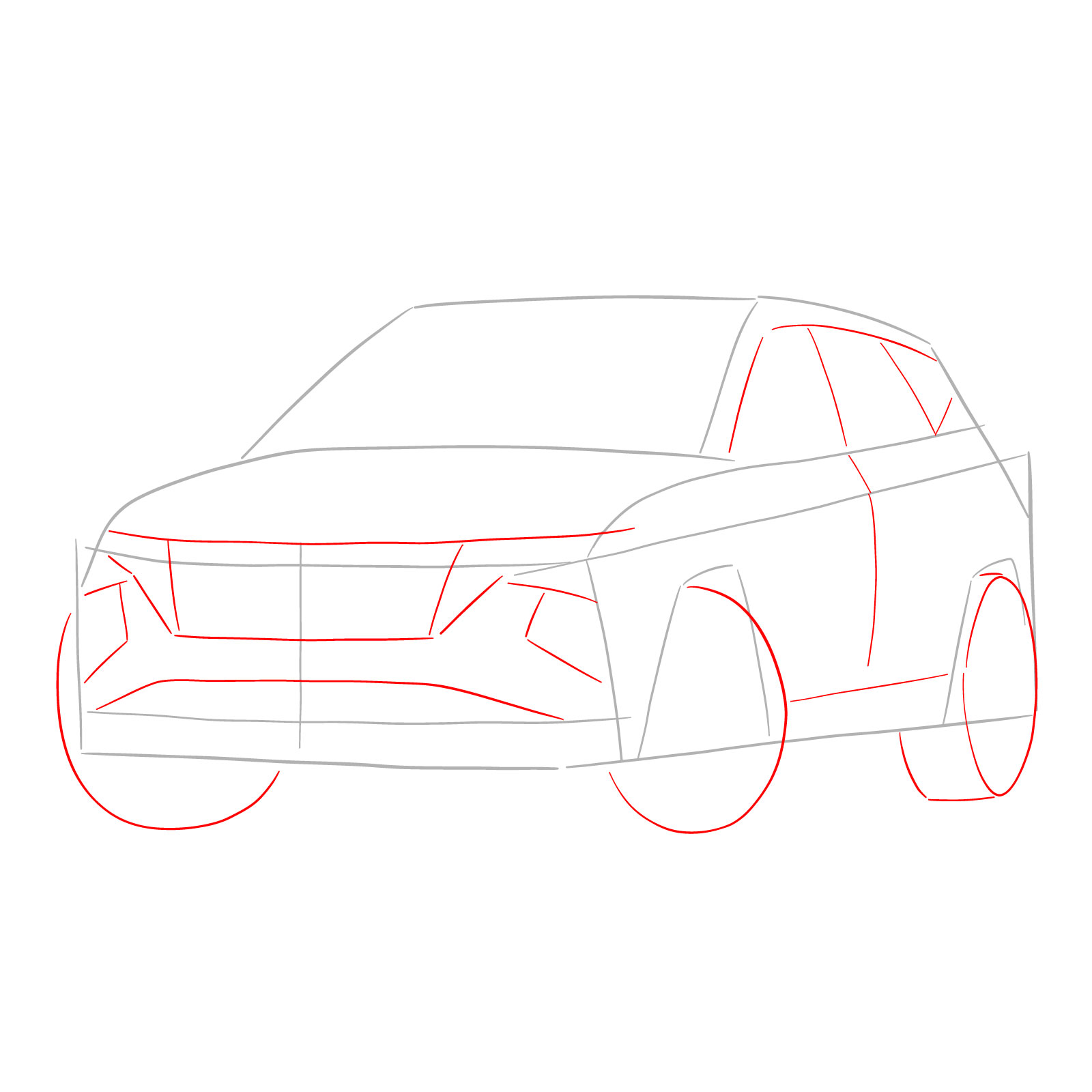 How to draw a 2021 Hyundai Tucson - step 03