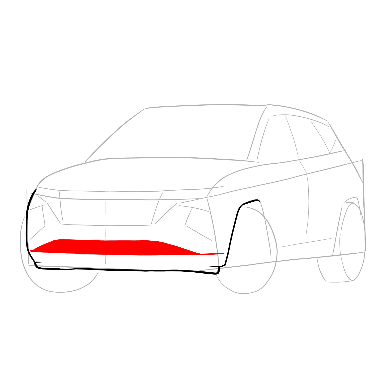 How to draw a 2021 Hyundai Tucson - step 07