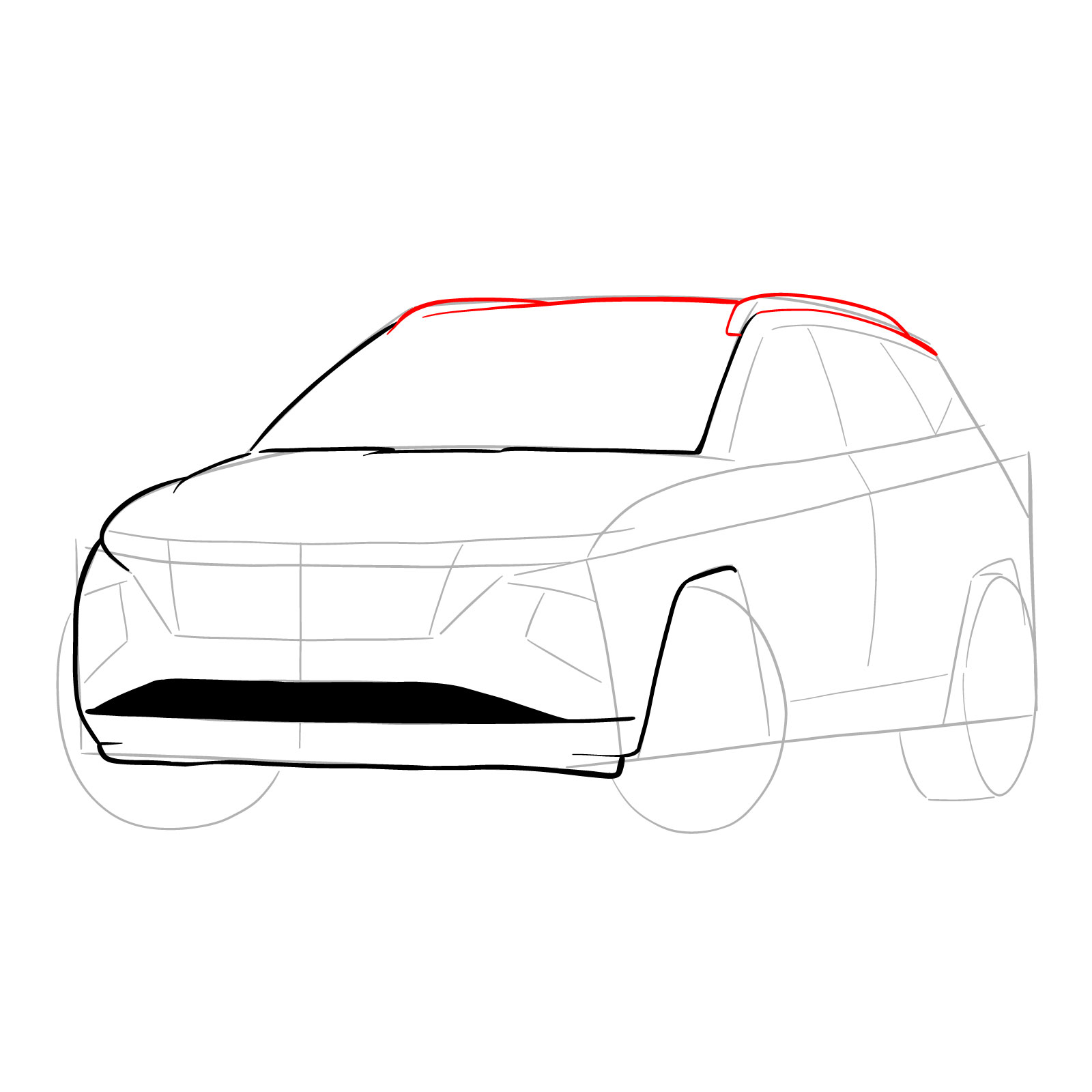 How to draw a 2021 Hyundai Tucson - step 11