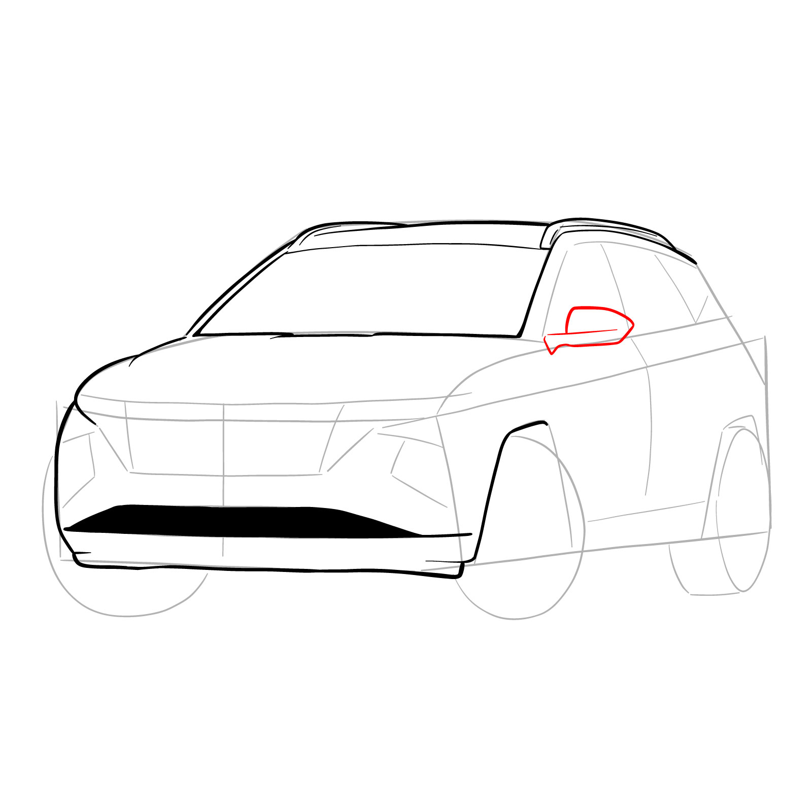 How to draw a 2021 Hyundai Tucson - step 13