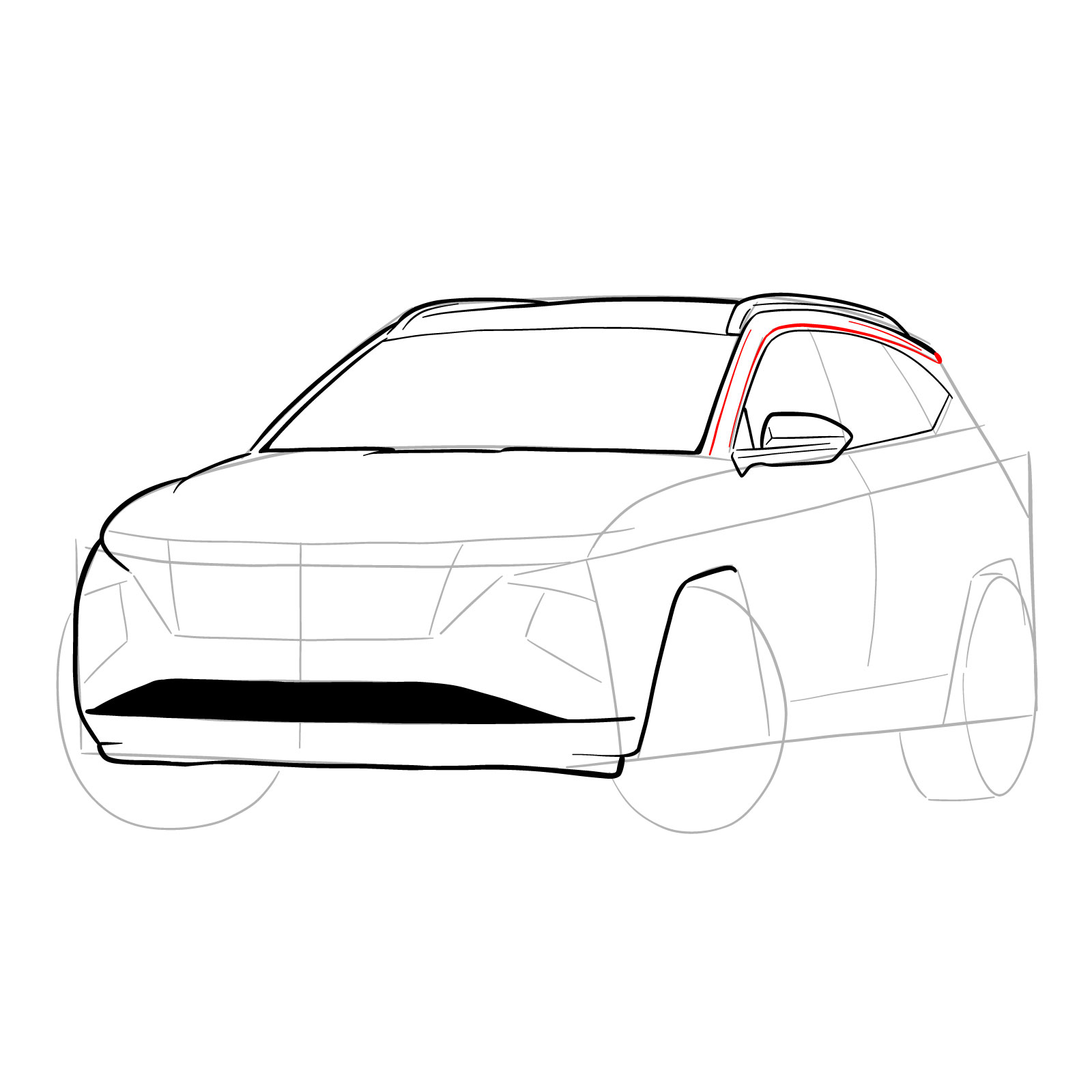 How to draw a 2021 Hyundai Tucson - step 15