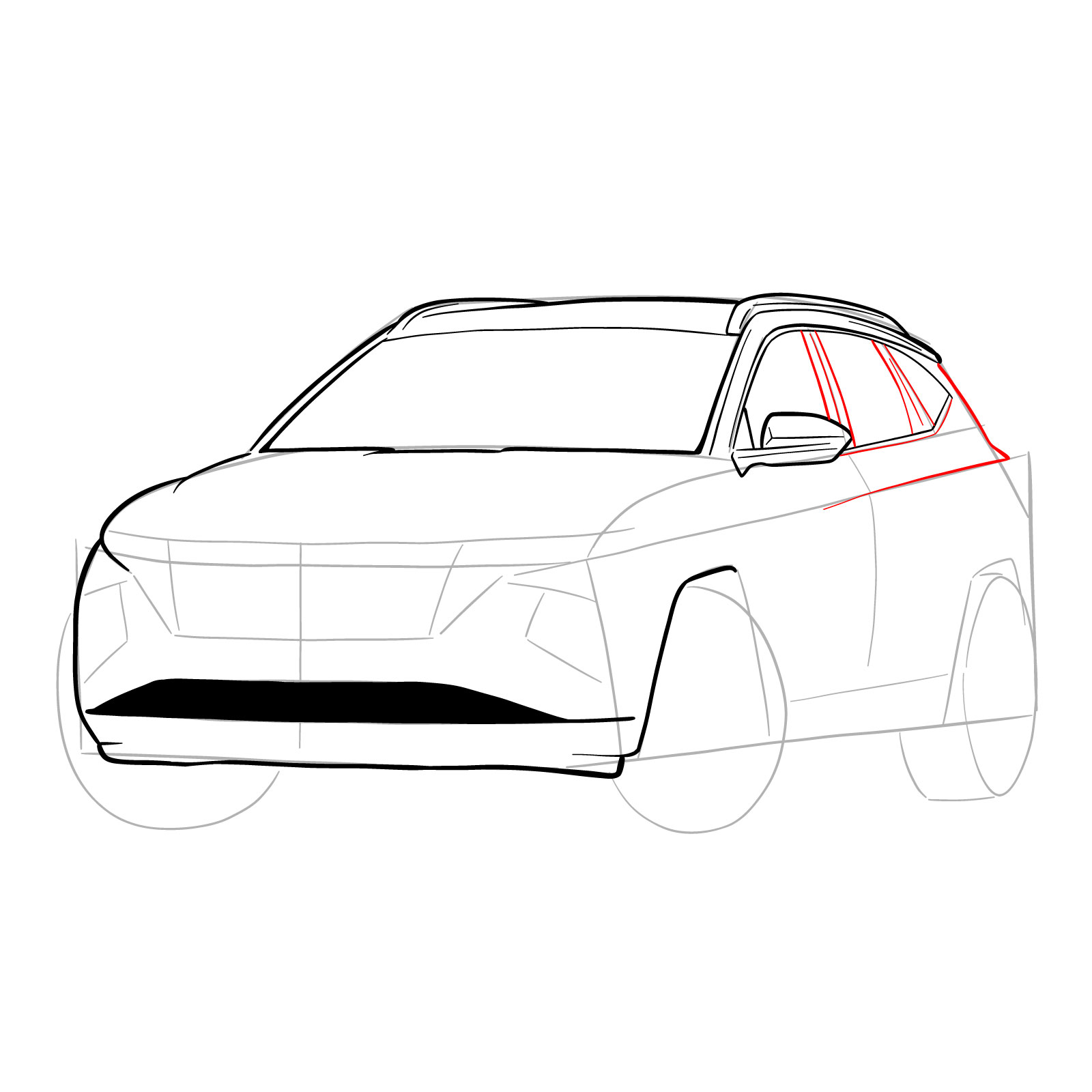 How to draw a 2021 Hyundai Tucson - step 16