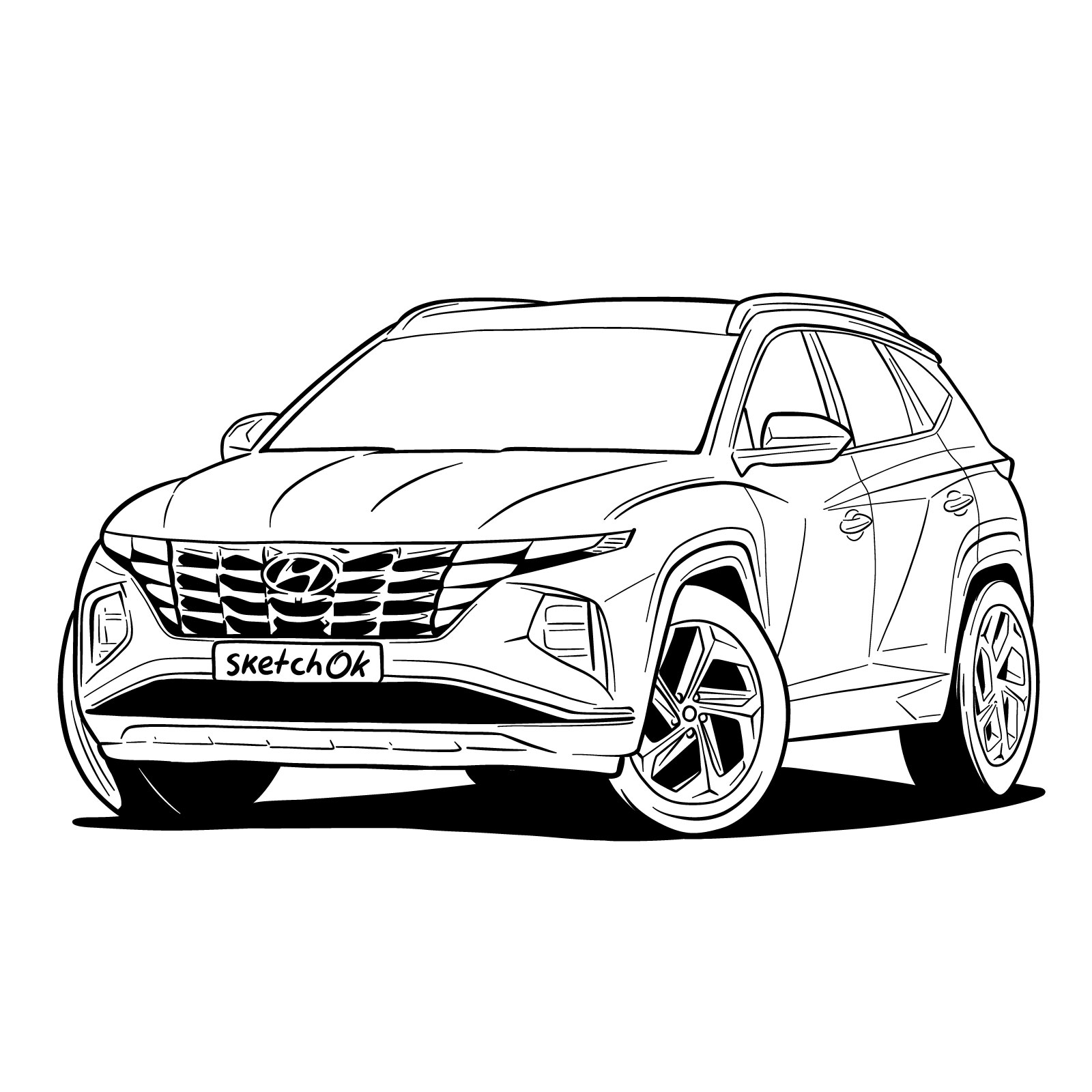 How to draw a 2021 Hyundai Tucson - final step