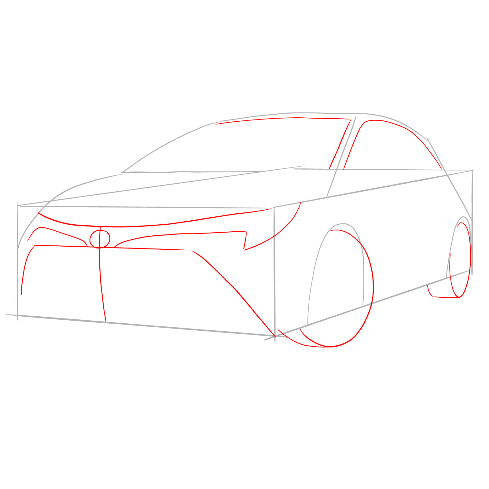 How to draw a 2021 Toyota Corolla - step 03
