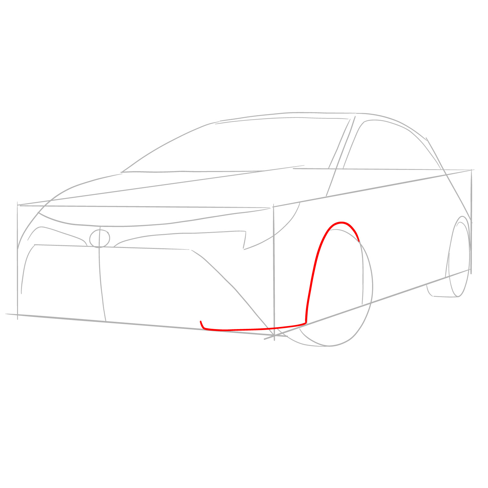 How to draw a 2021 Toyota Corolla - step 04