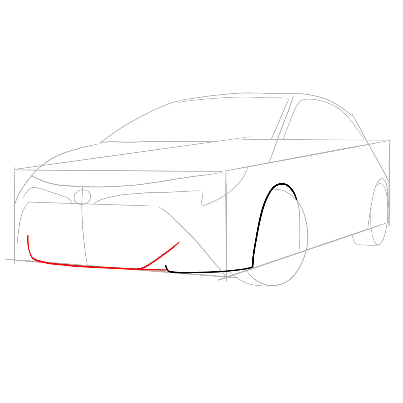 How to draw a 2021 Toyota Corolla - step 05