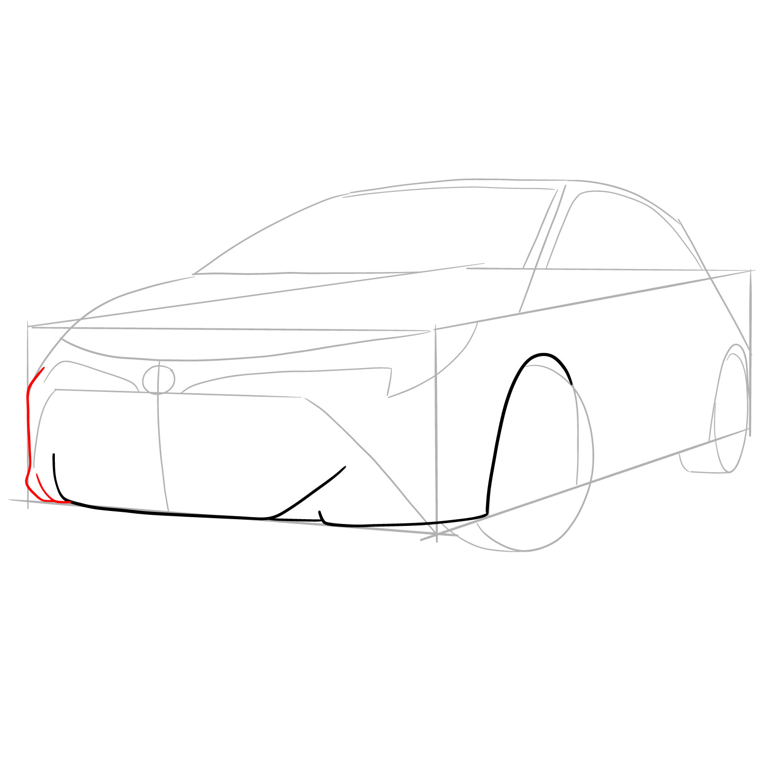 How to draw a 2021 Toyota Corolla - step 06