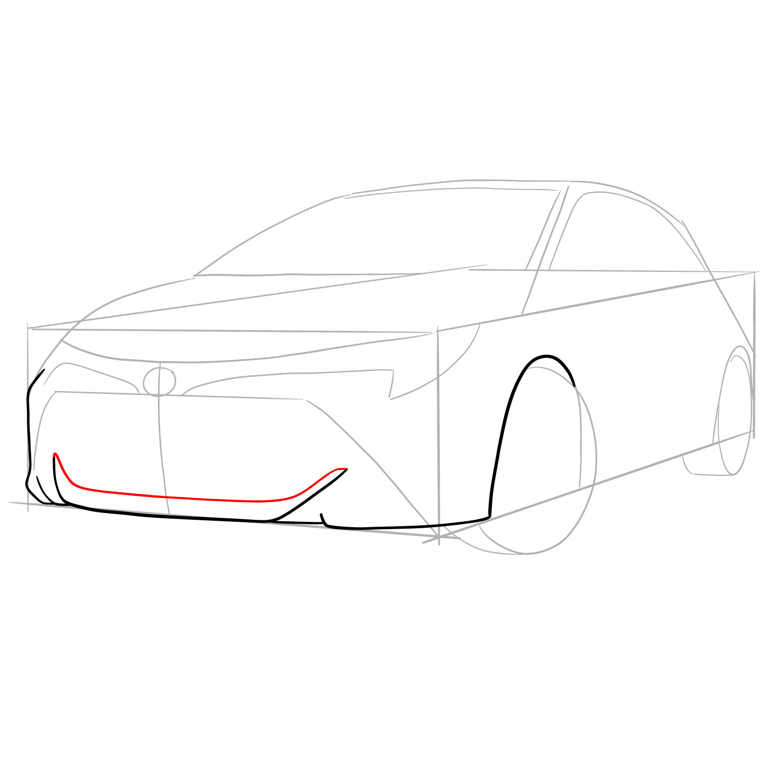How to draw a 2021 Toyota Corolla - step 07
