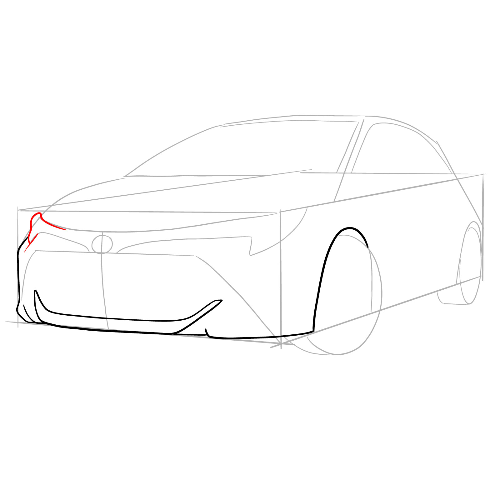 How to draw a 2021 Toyota Corolla - step 08
