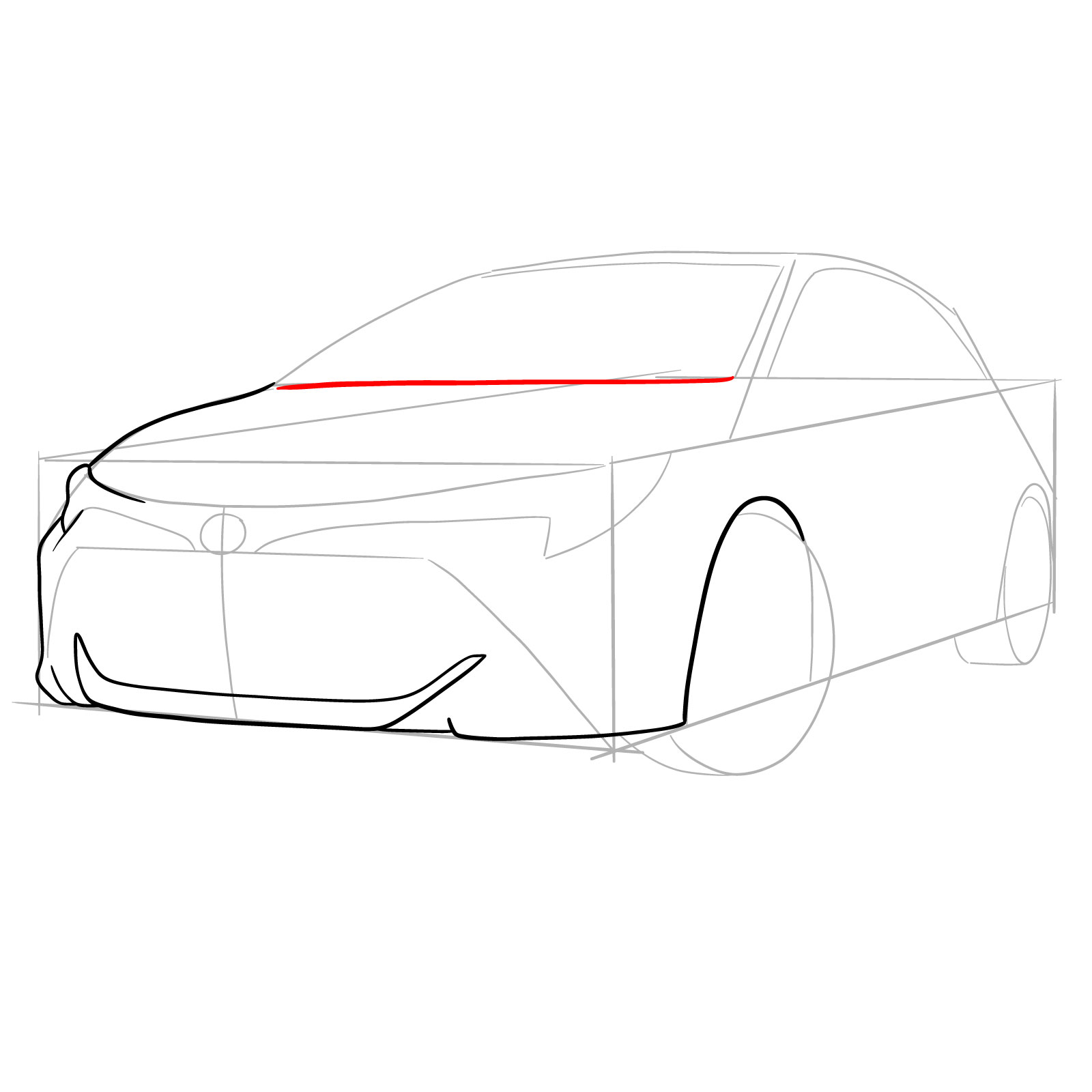 How to draw a 2021 Toyota Corolla - step 10