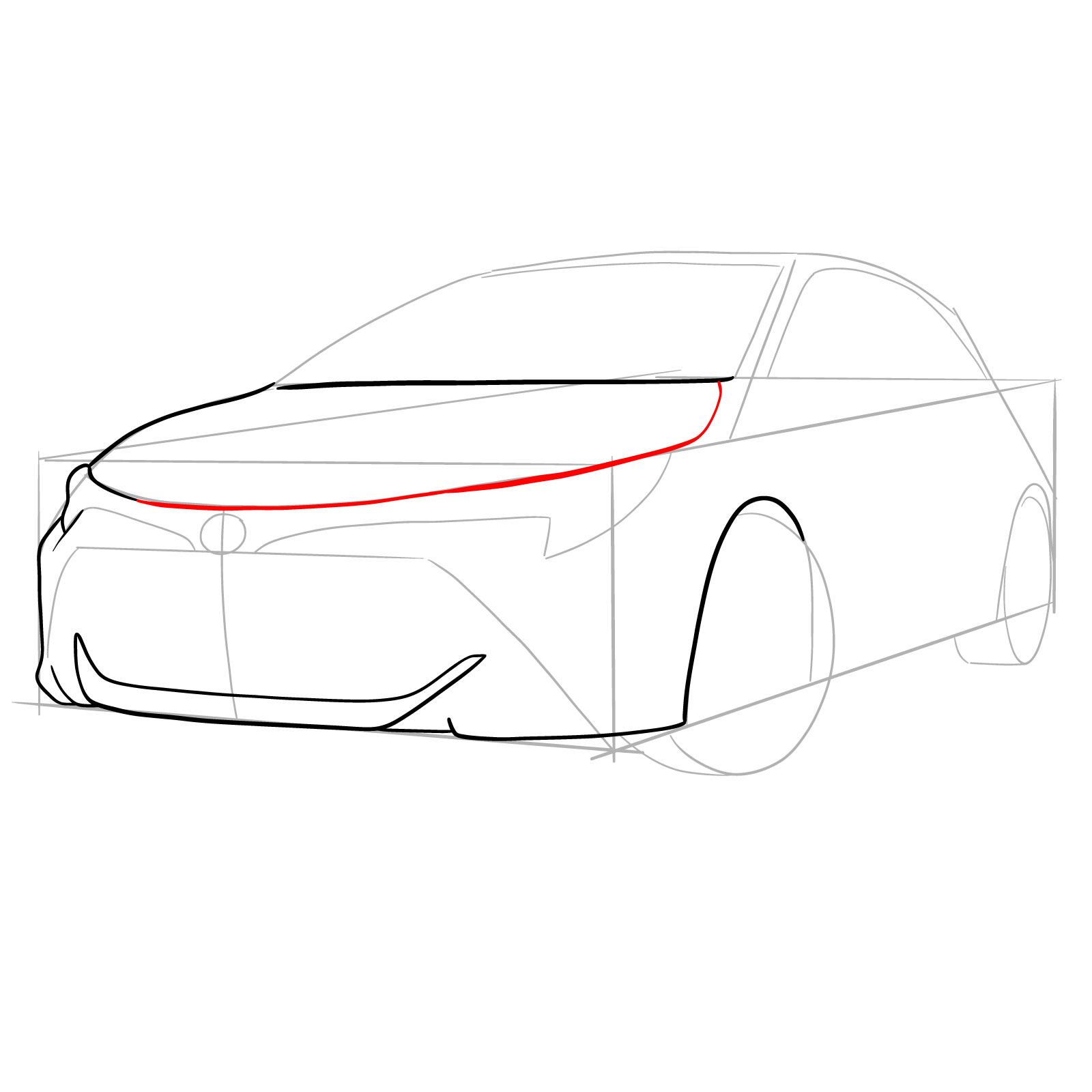 How to draw a 2021 Toyota Corolla - step 11
