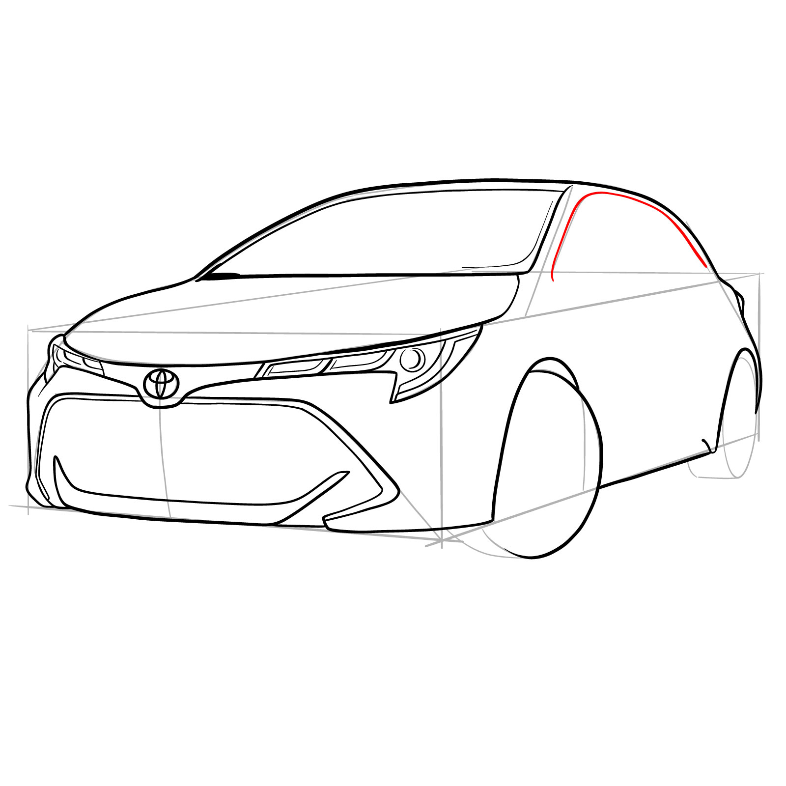 How to draw a 2021 Toyota Corolla - step 22