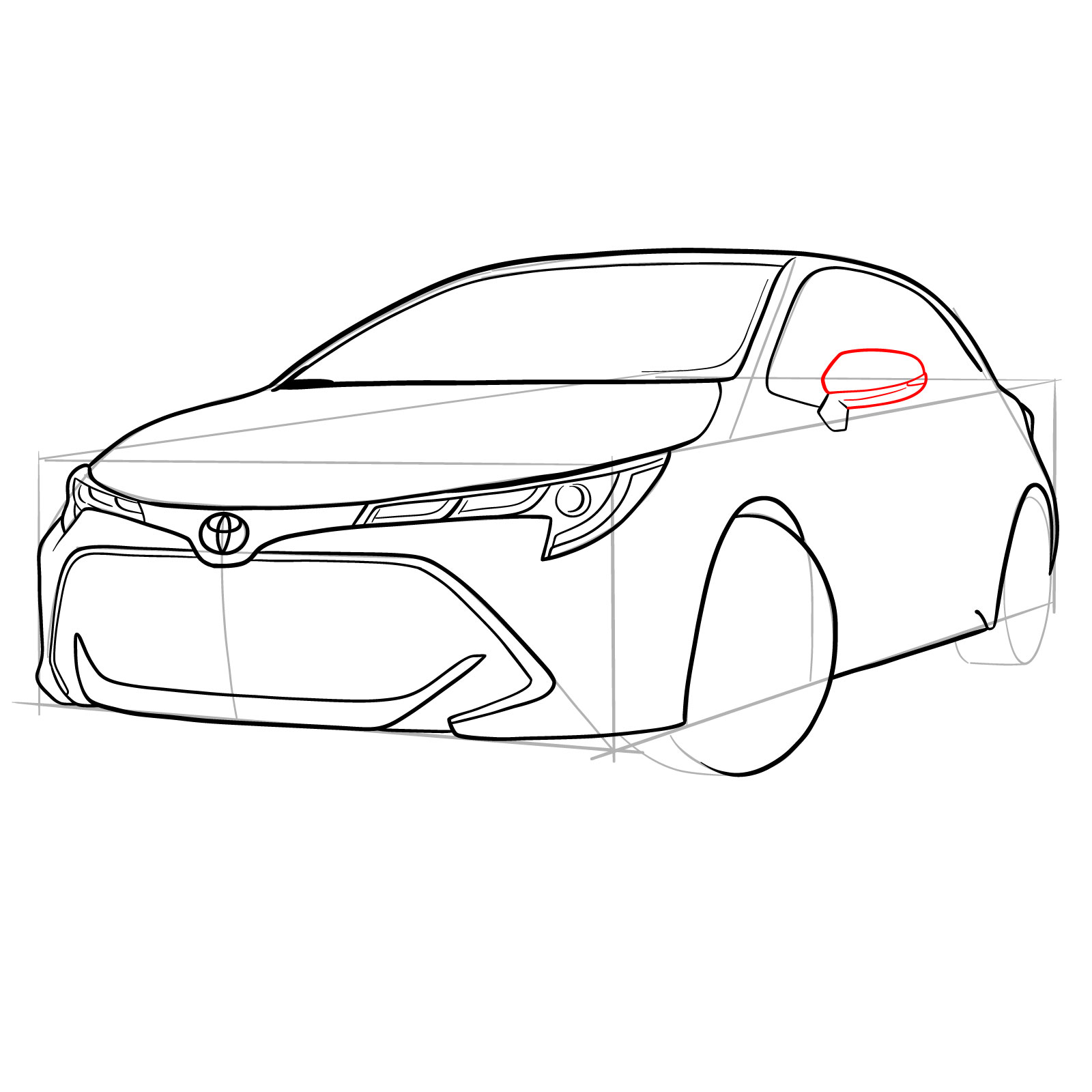 How to draw a 2021 Toyota Corolla - step 24