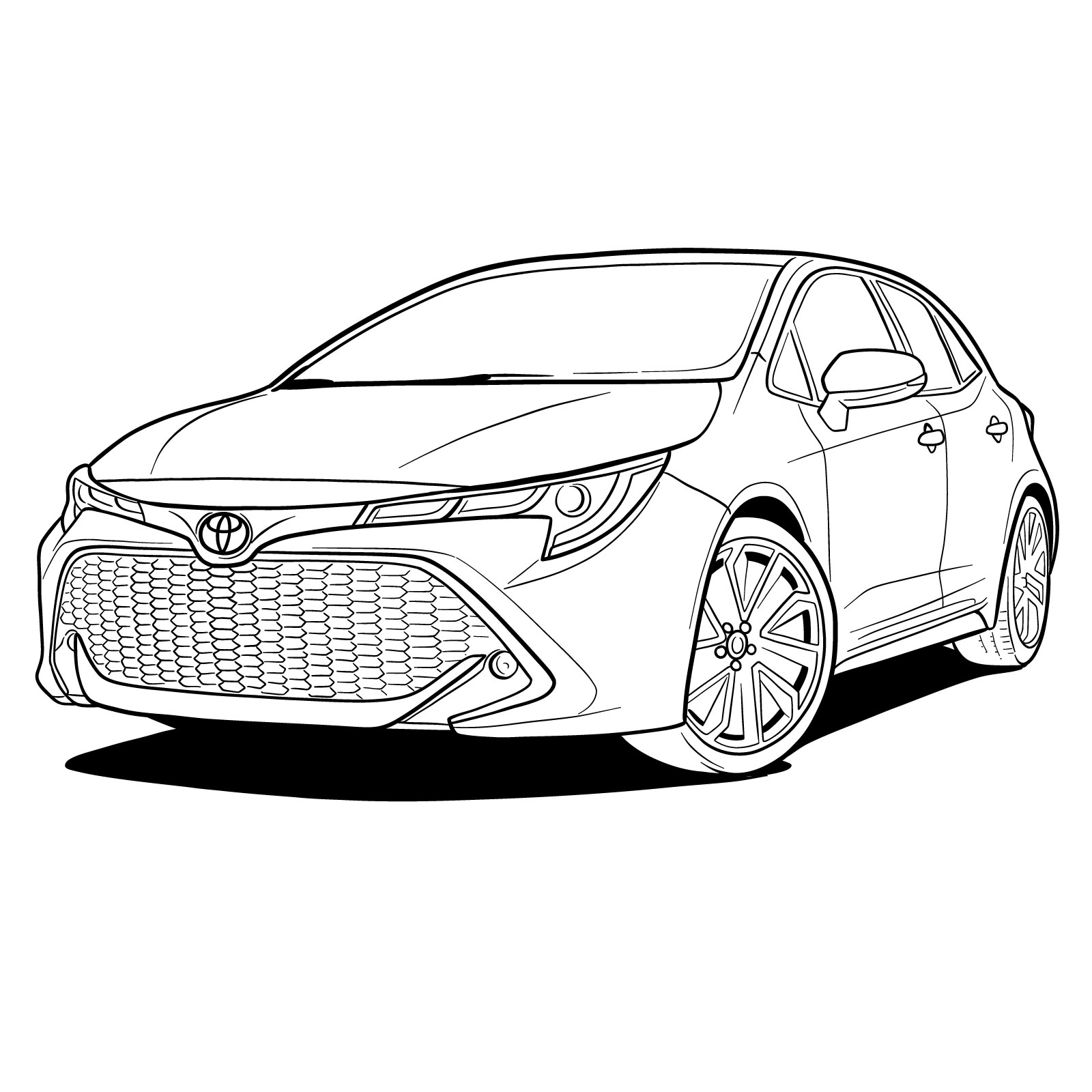 Learn How to Draw a 2021 Toyota Corolla StepbyStep Tutorial