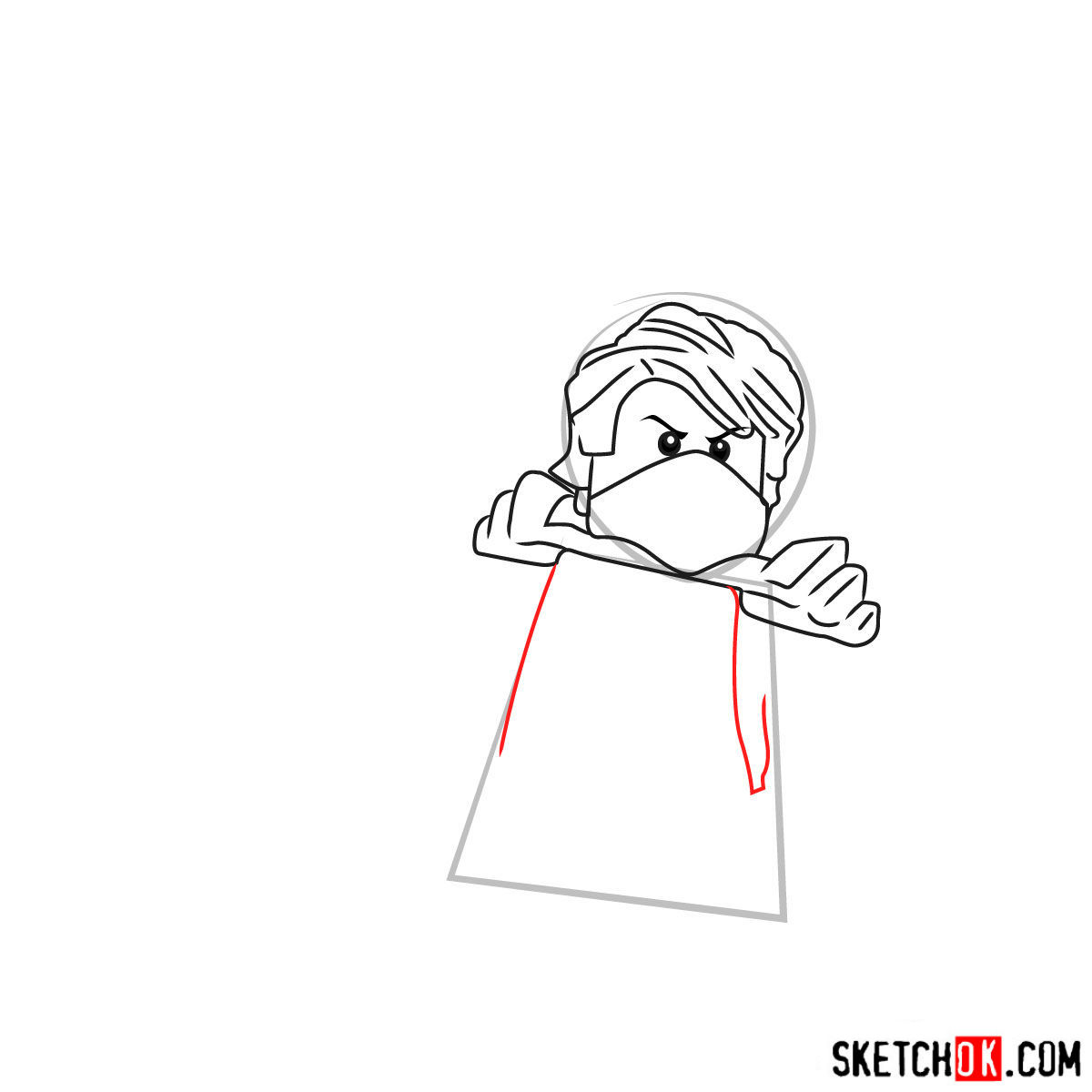 How to draw Lloyd Garmadon from NinjaGO - step 05