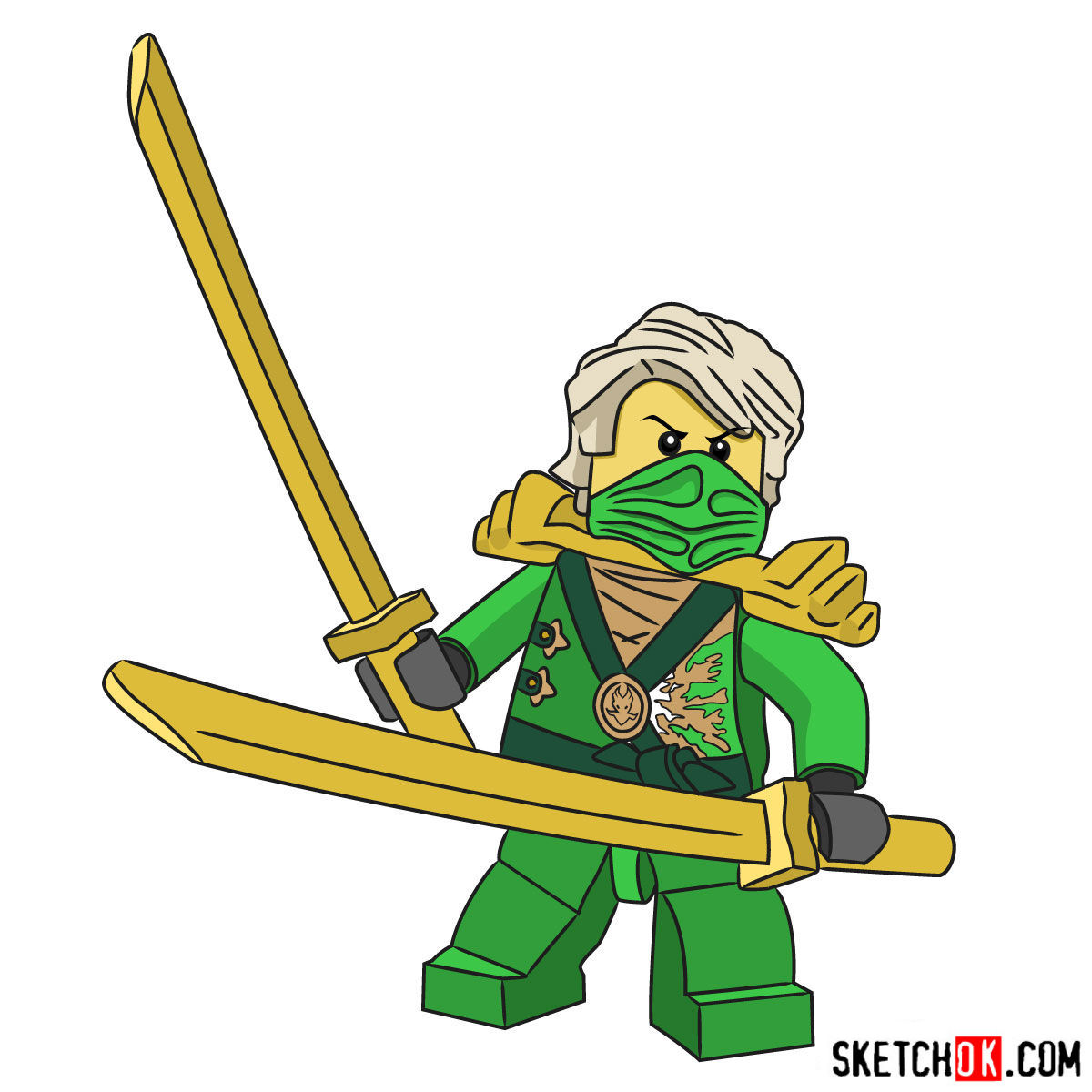 How to draw Lloyd Garmadon from NinjaGO