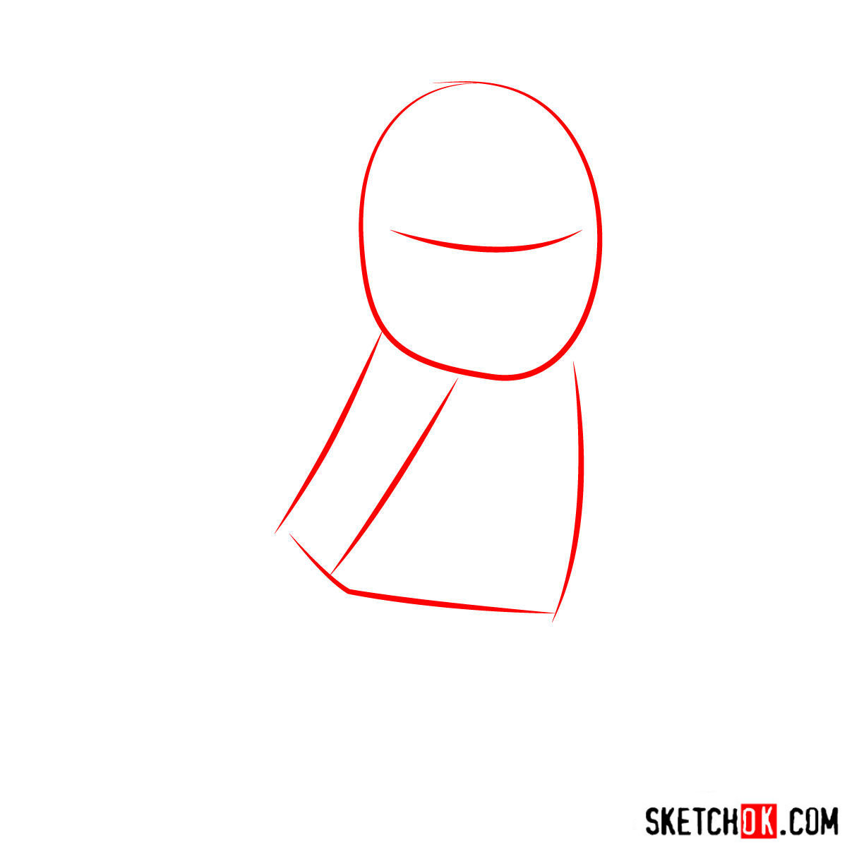 How to draw Kai NinjaGO - step 01