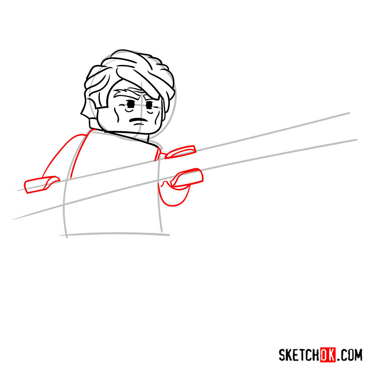 How to draw Sensei Garmadon - step 04