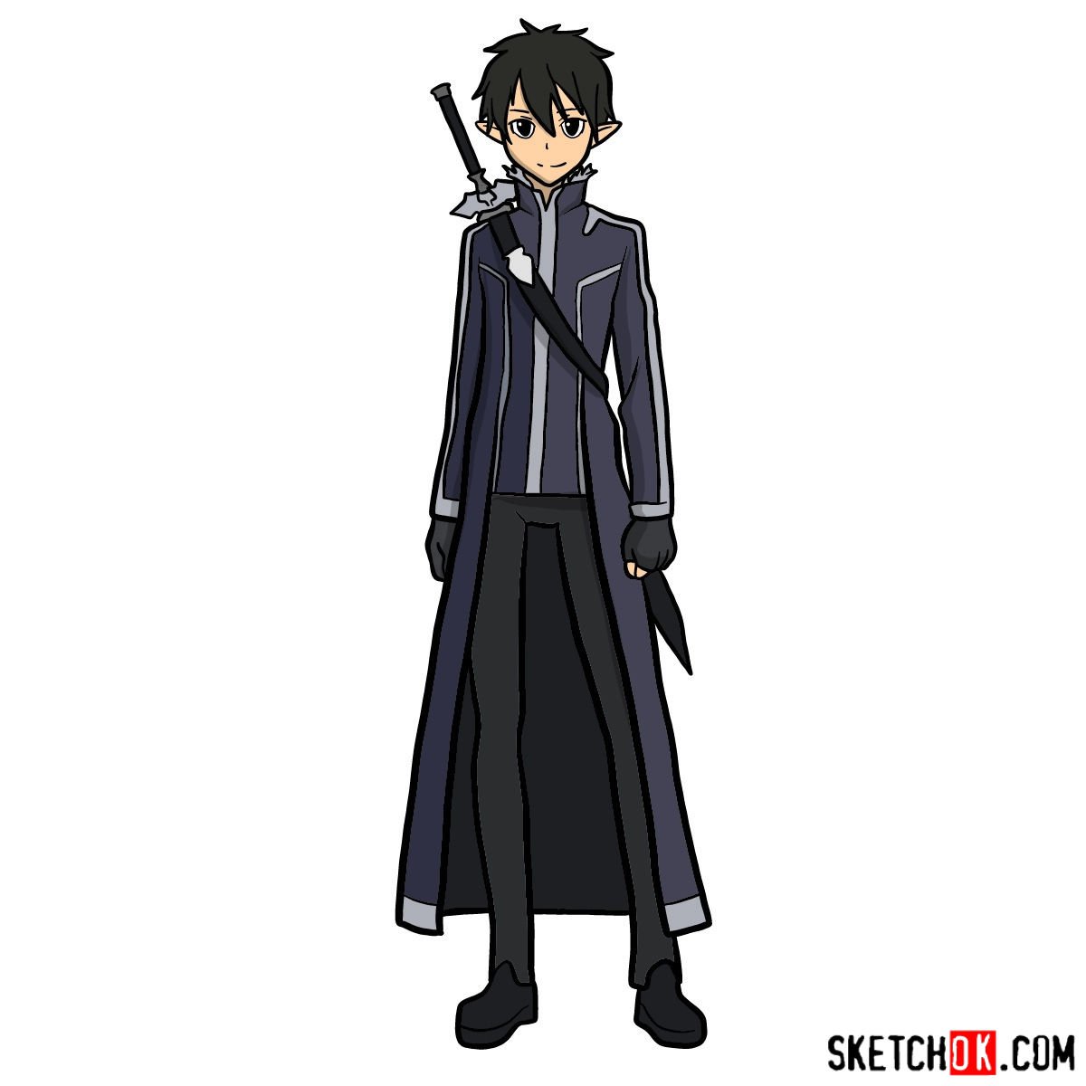 How to draw Kirito (Kirigaya Kazuto)