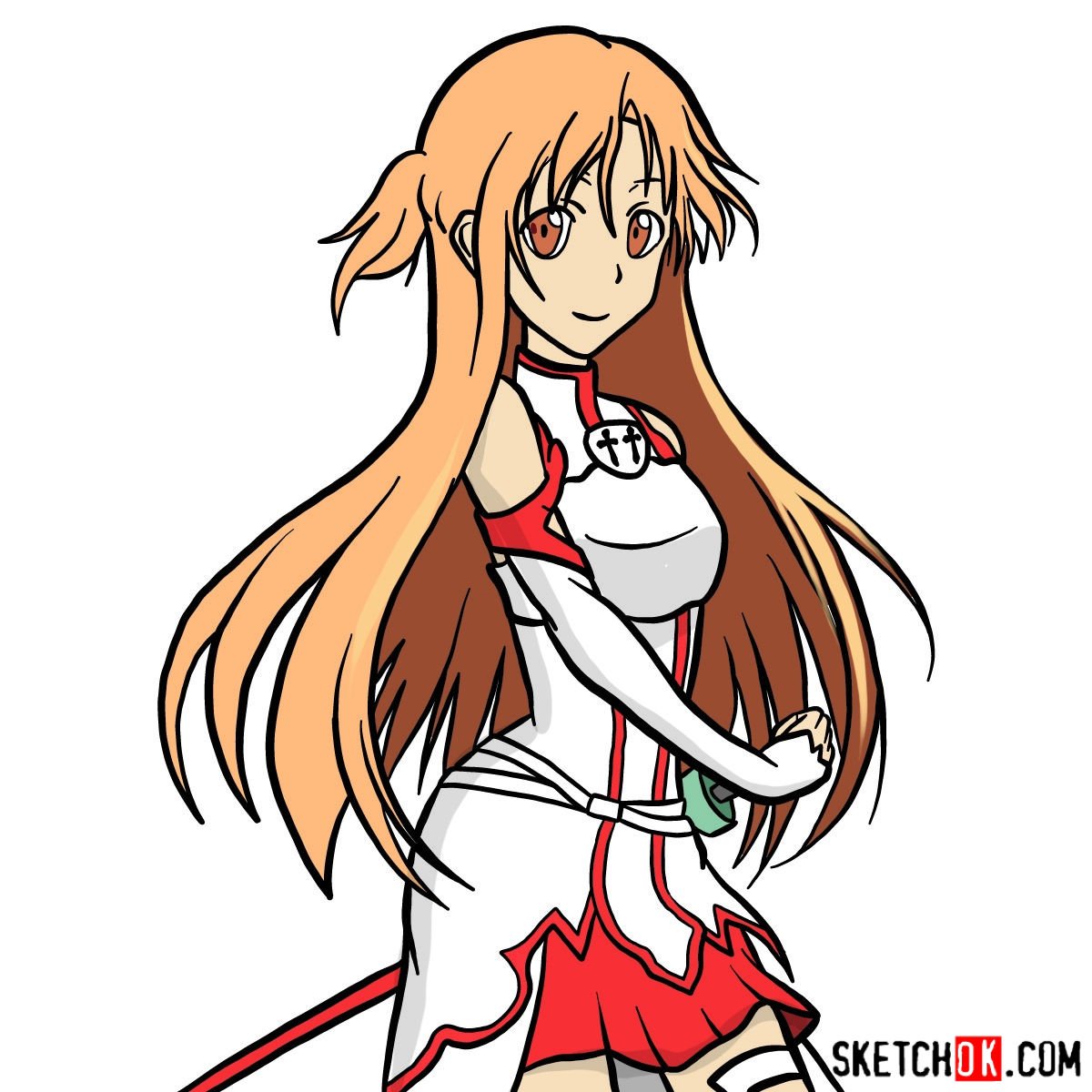 How to draw Yuuki Asuna to the waist