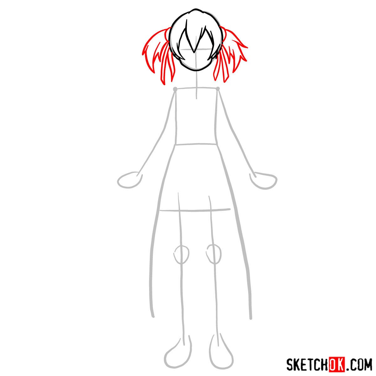 How to draw Silica from Sword Art Online - step 04