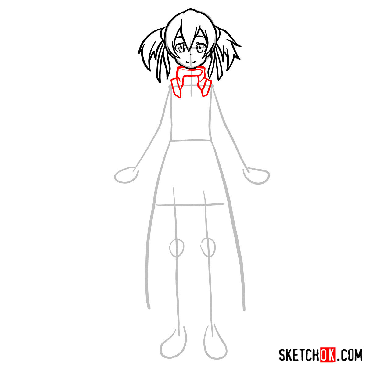 How to draw Silica from Sword Art Online - step 06
