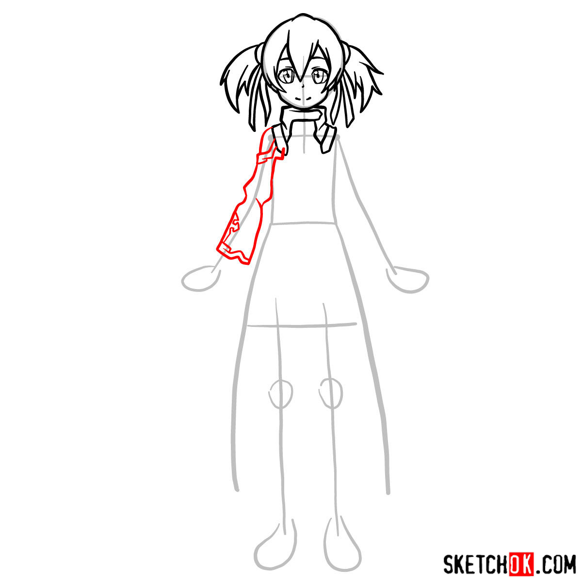 How to draw Silica from Sword Art Online - step 07
