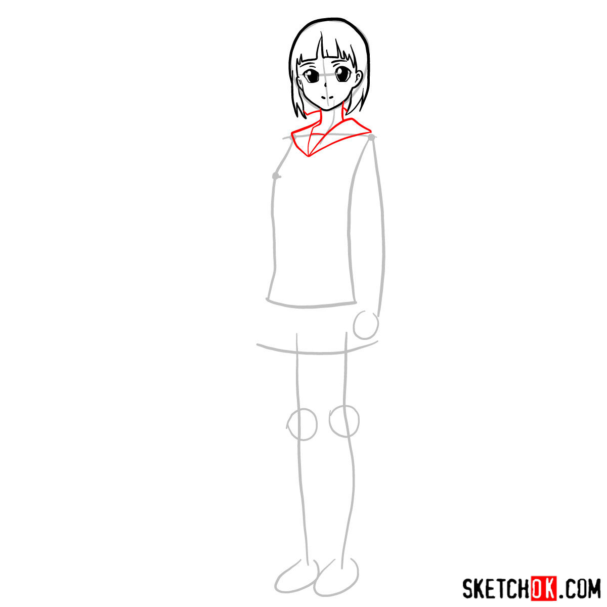 How to draw Kirigaya Suguha - step 05