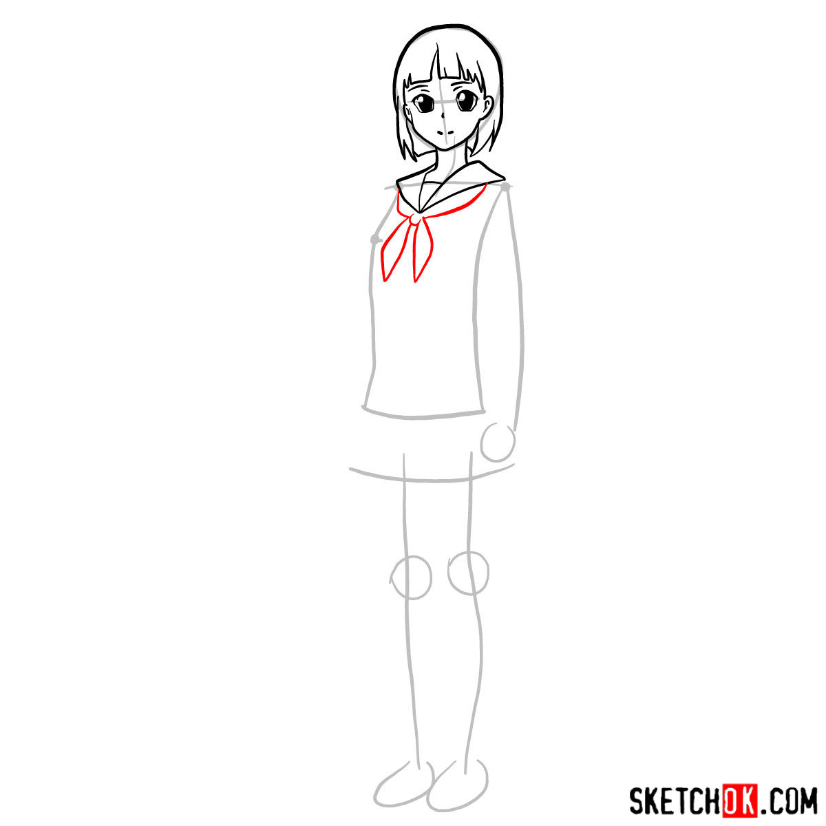 How to draw Kirigaya Suguha - step 06