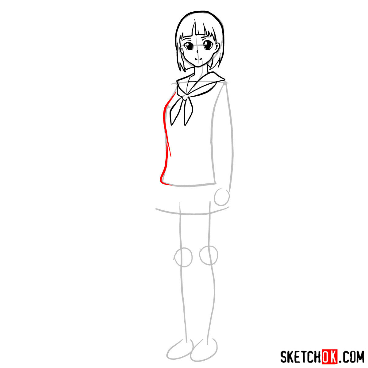 How to draw Kirigaya Suguha - step 07
