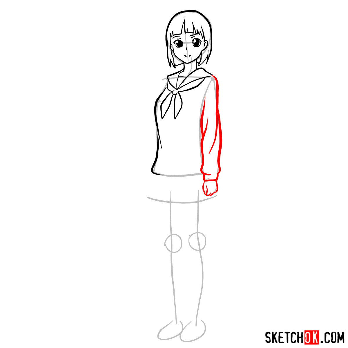 How to draw Kirigaya Suguha - step 08