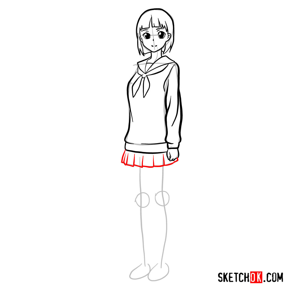 How to draw Kirigaya Suguha - step 10