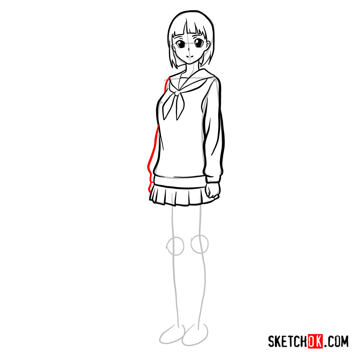 How to draw Kirigaya Suguha - step 11