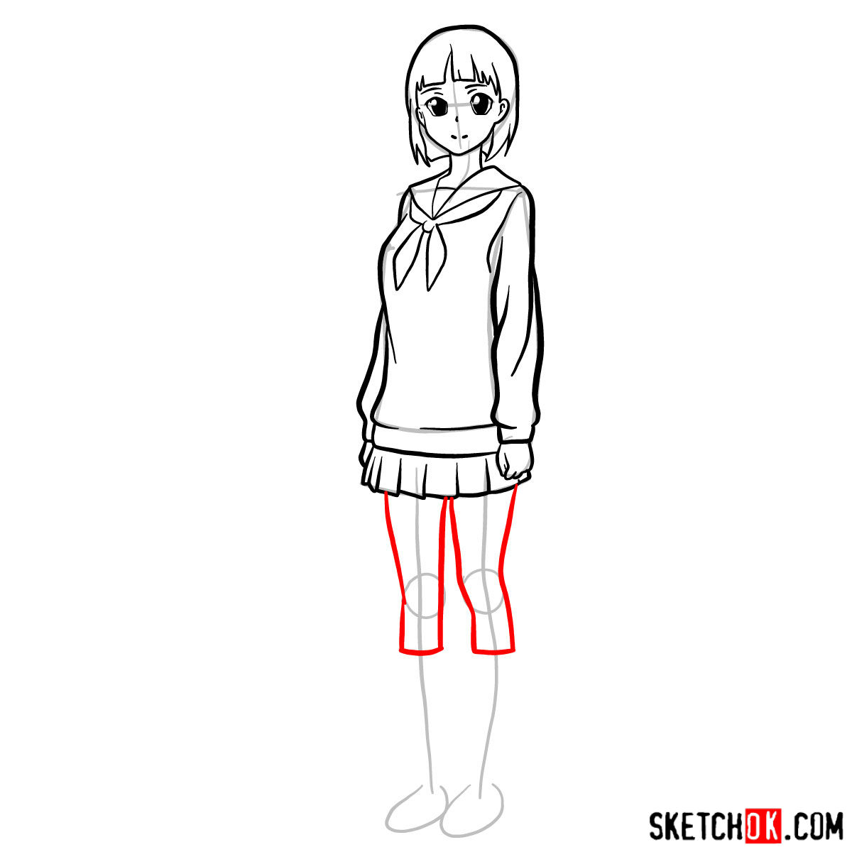 How to draw Kirigaya Suguha - step 12