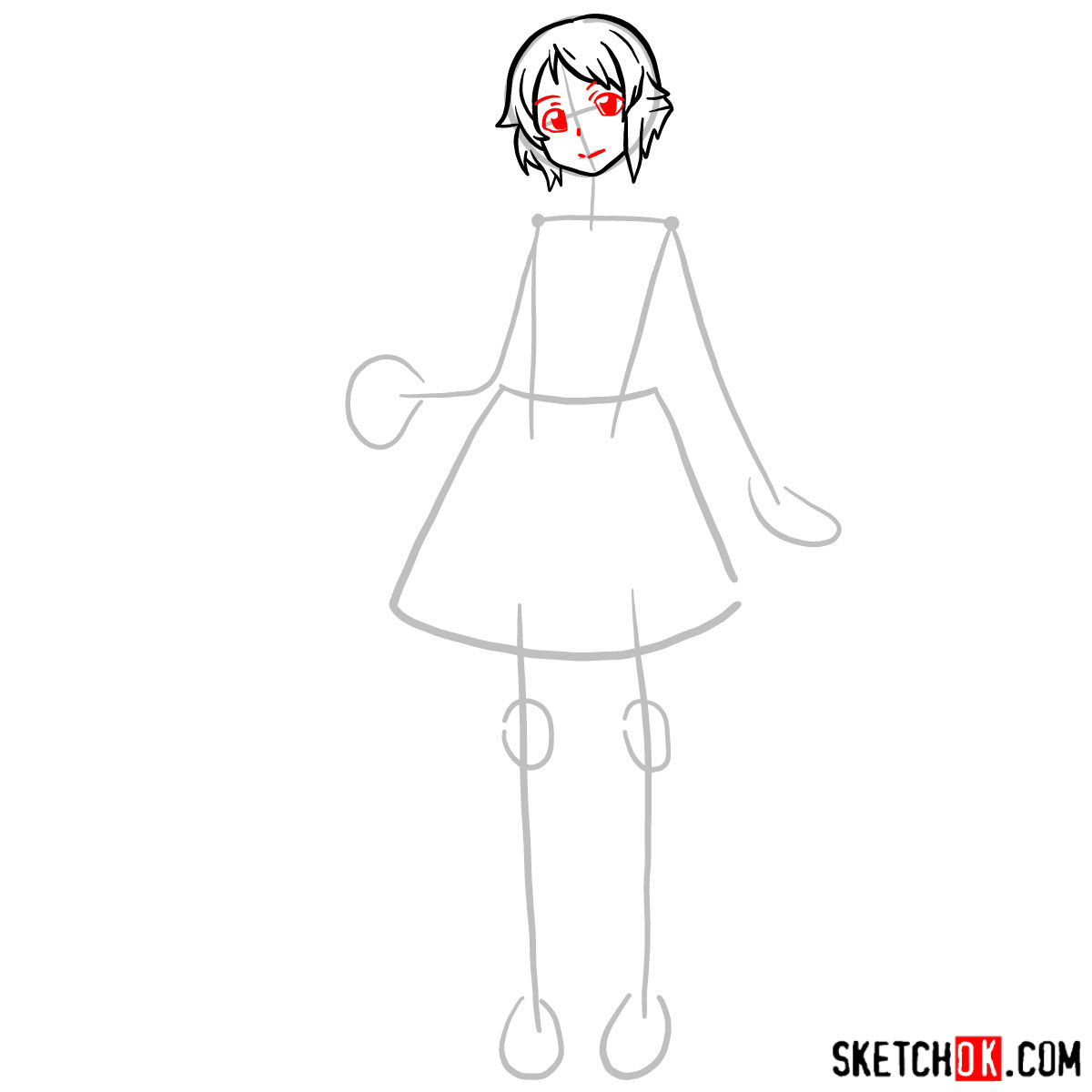 How to draw Lisbeth from Sword Art Online - step 04