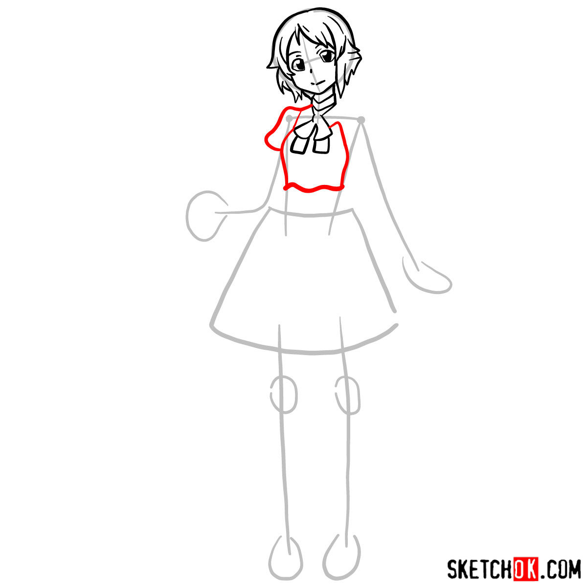 How to draw Lisbeth from Sword Art Online -  step 06